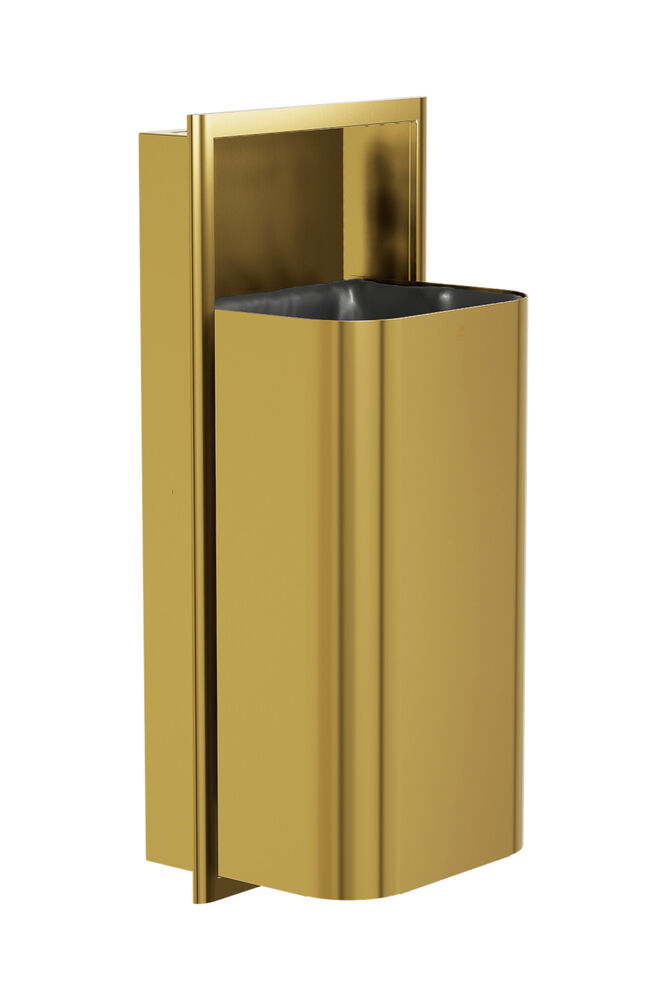 Bradley 3B1-003600-BR Waste Rec- Recessed, Large Cap. (D-Shape) Brushed Brass Sparrow Supply