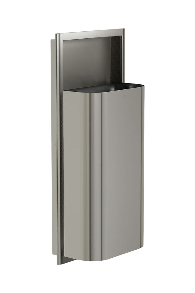 Bradley 3B1-100000-BS Waste Rec- Semi-Rec, Medium Cap. (D-Shape) Brushed Stainless Sparrow Supply