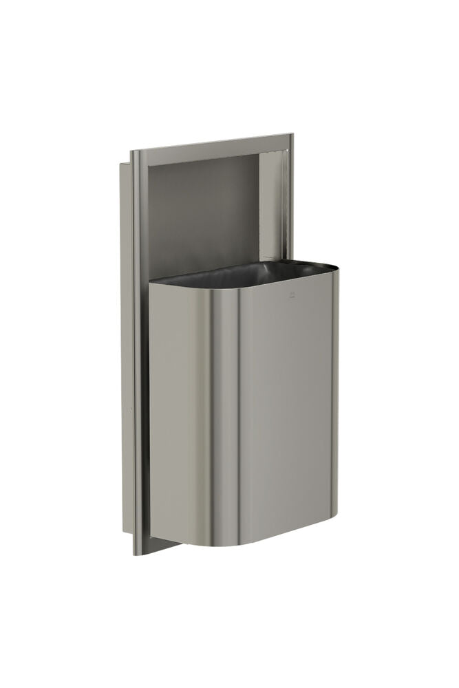 Bradley 3B1-103400-BS Waste Rec- Semi-Rec.-Small Cap. (D-Shape) Brushed Stainless Sparrow Supply