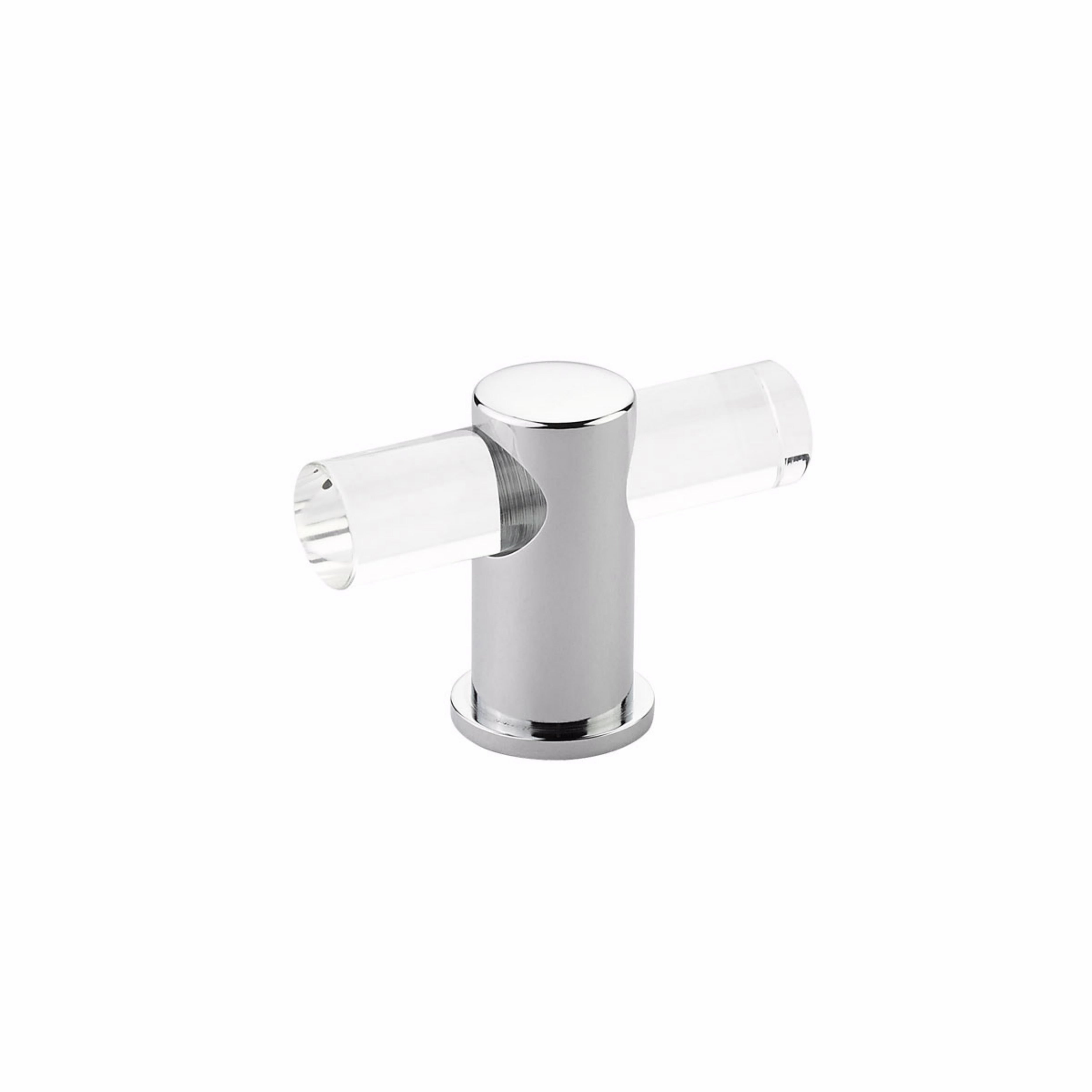Schaub 401-26 Lumiere Cabinet T Knob with Acrylic Polished Chrome Finish Sparrow Supply