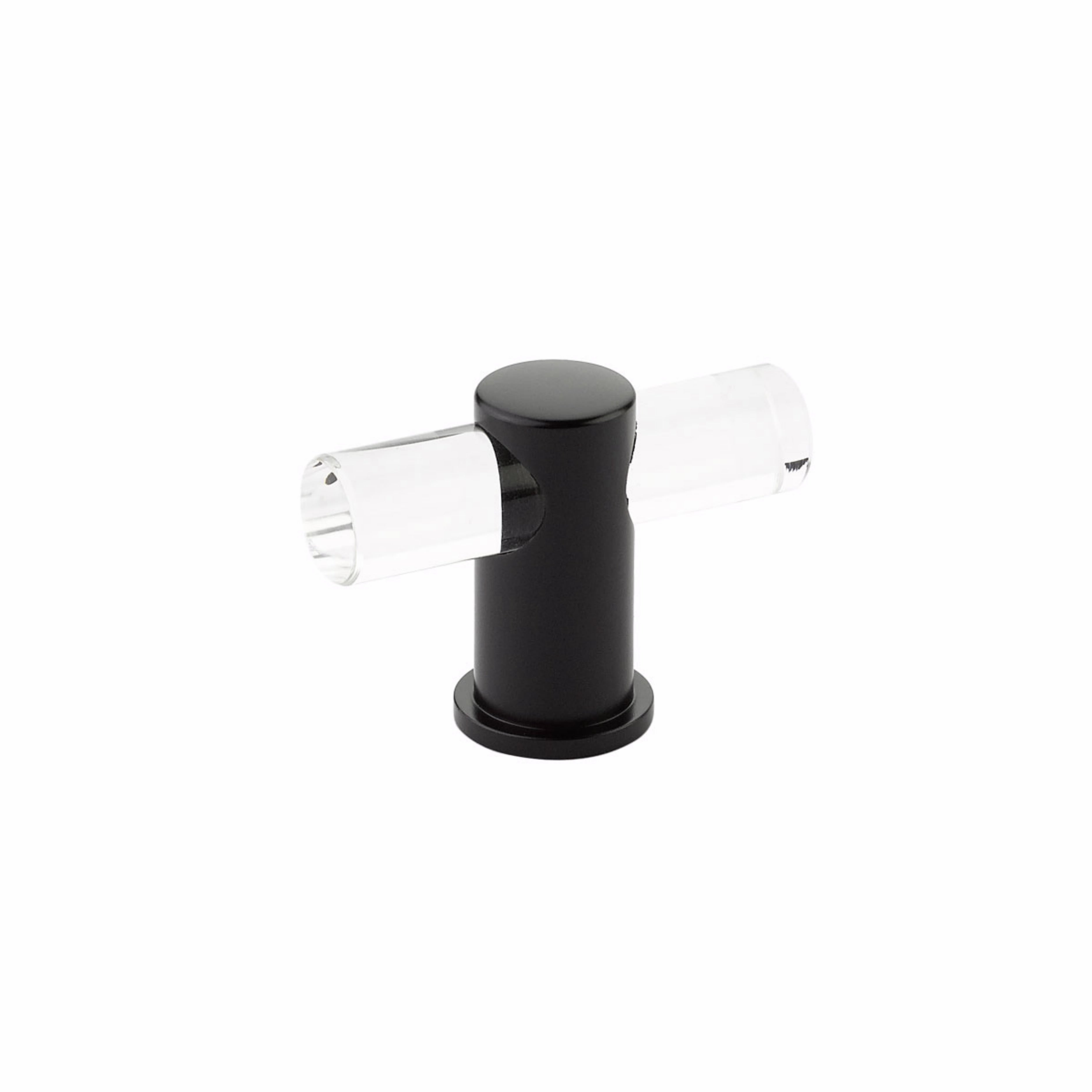 Schaub 401-MB Lumiere Cabinet T Knob with Acrylic Matte Black Finish Sparrow Supply