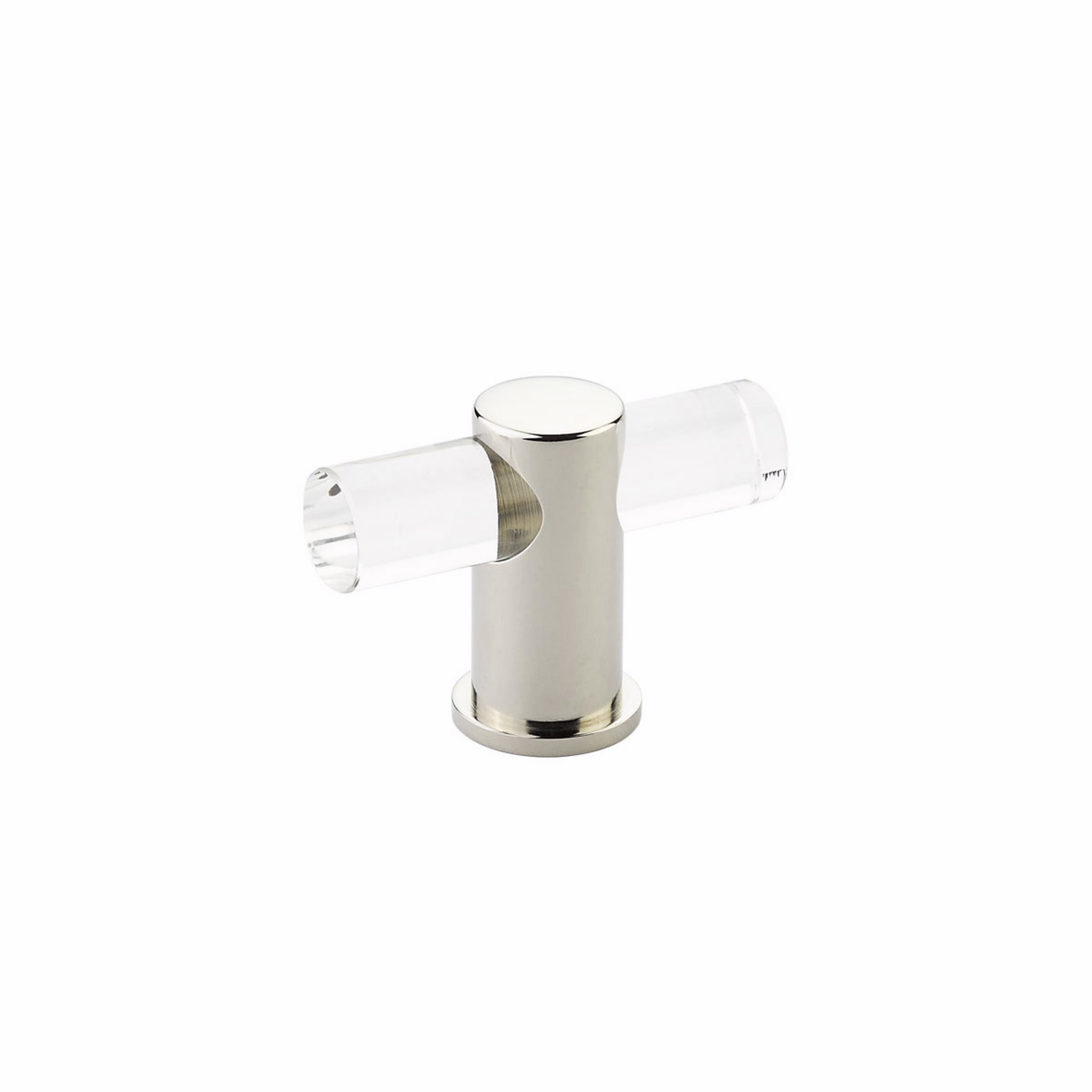 Schaub 401-PN Lumiere Cabinet T Knob with Acrylic Polished Nickel Finish Sparrow Supply