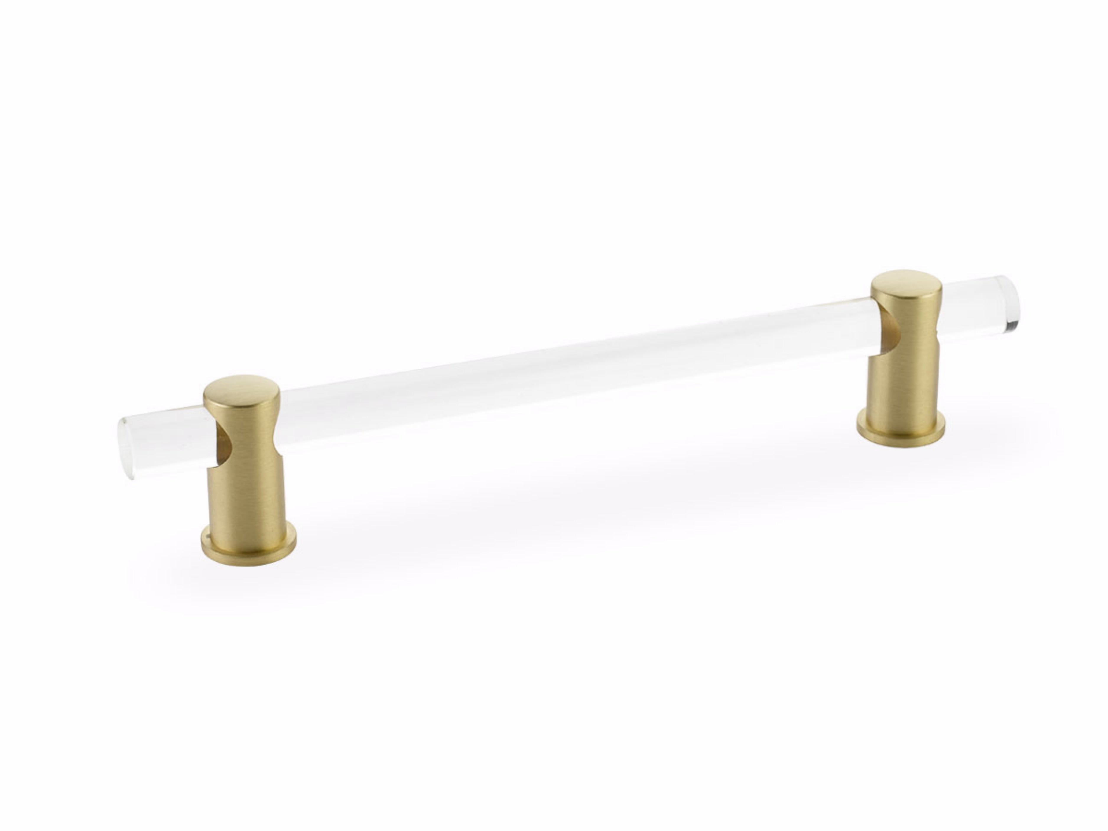 Schaub 406-SB 6" Center to Center Lumiere Cabinet Pull Satin Brass Finish Sparrow Supply