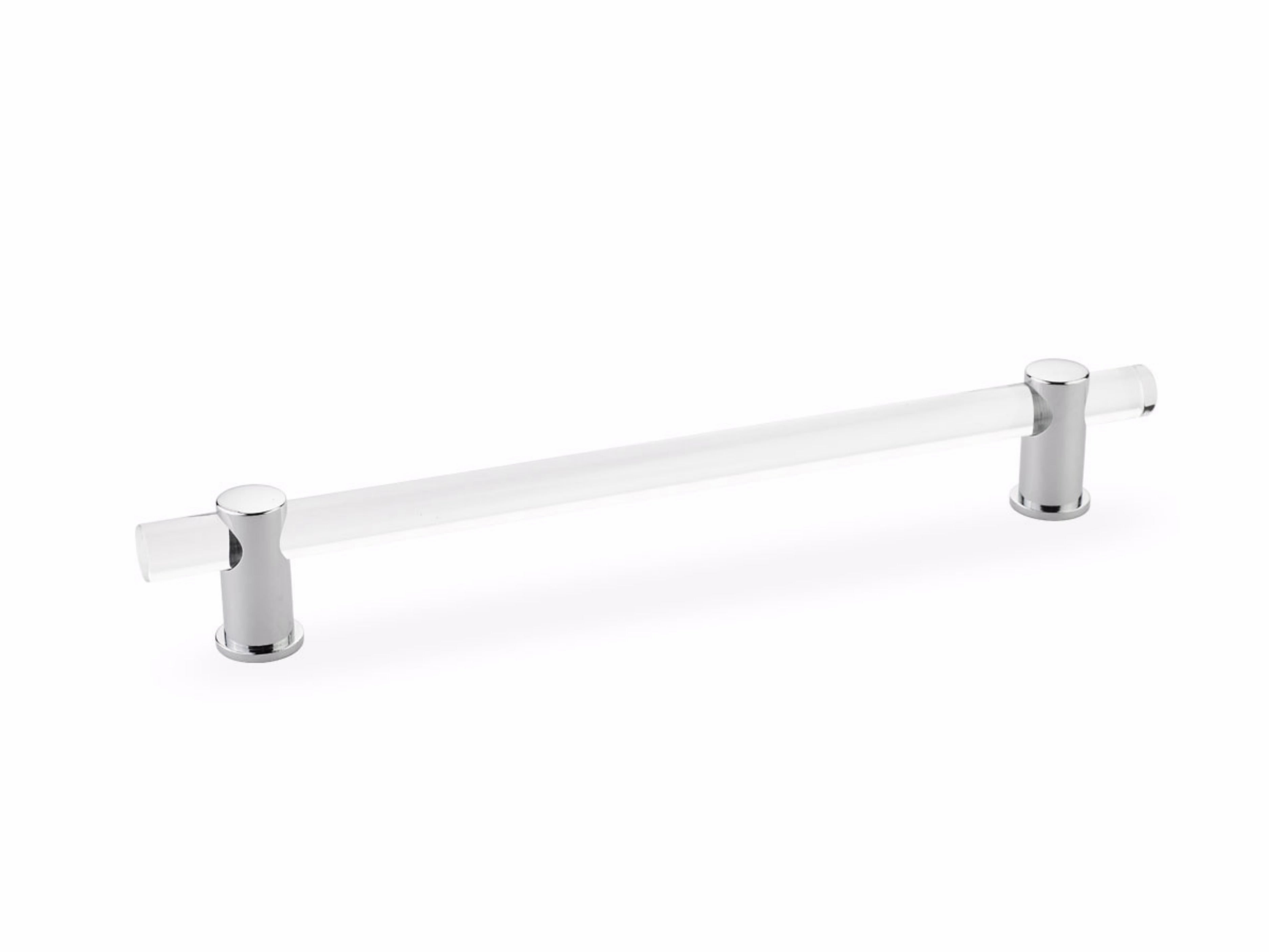 Schaub 408-26 8" Center to Center Lumiere Acrylic Cabinet Pull Polished Chrome Finish Sparrow Supply
