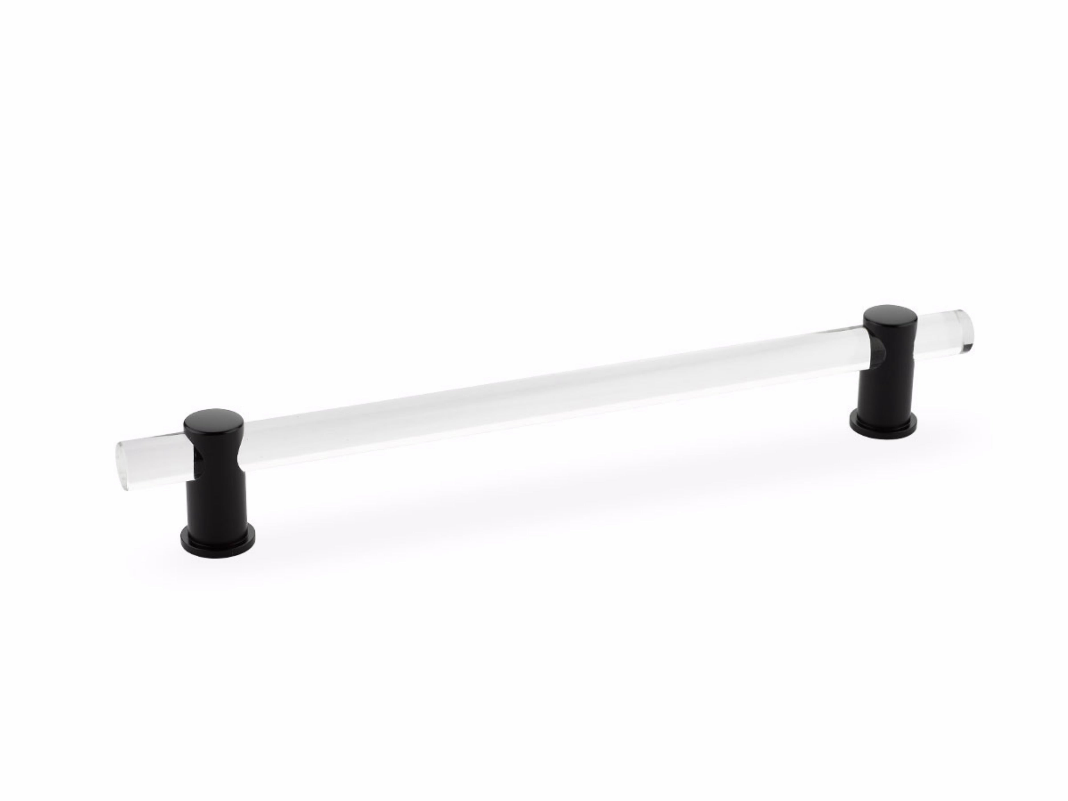 Schaub 408-MB 8" Center to Center Lumiere Acrylic Cabinet Pull Matte Black Finish Sparrow Supply