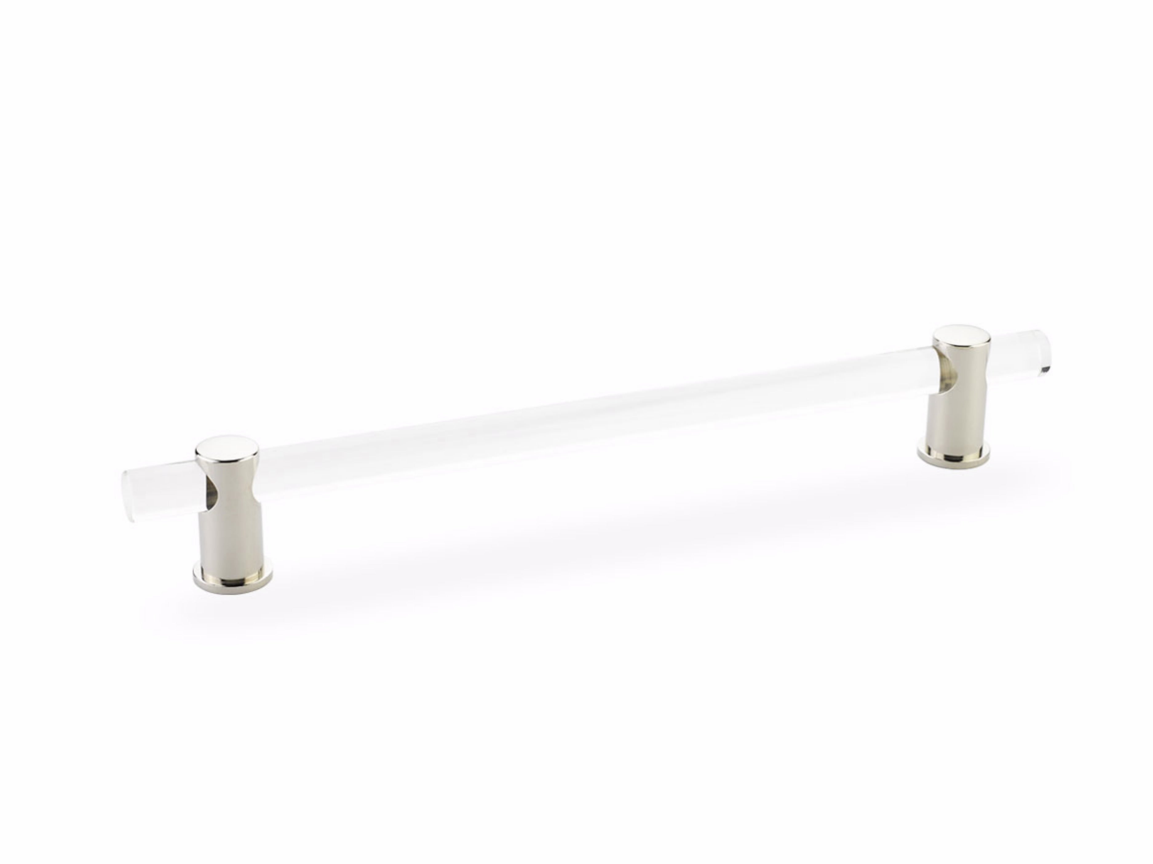 Schaub 408-PN 8" Center to Center Lumiere Acrylic Cabinet Pull Polished Nickel Finish Sparrow Supply