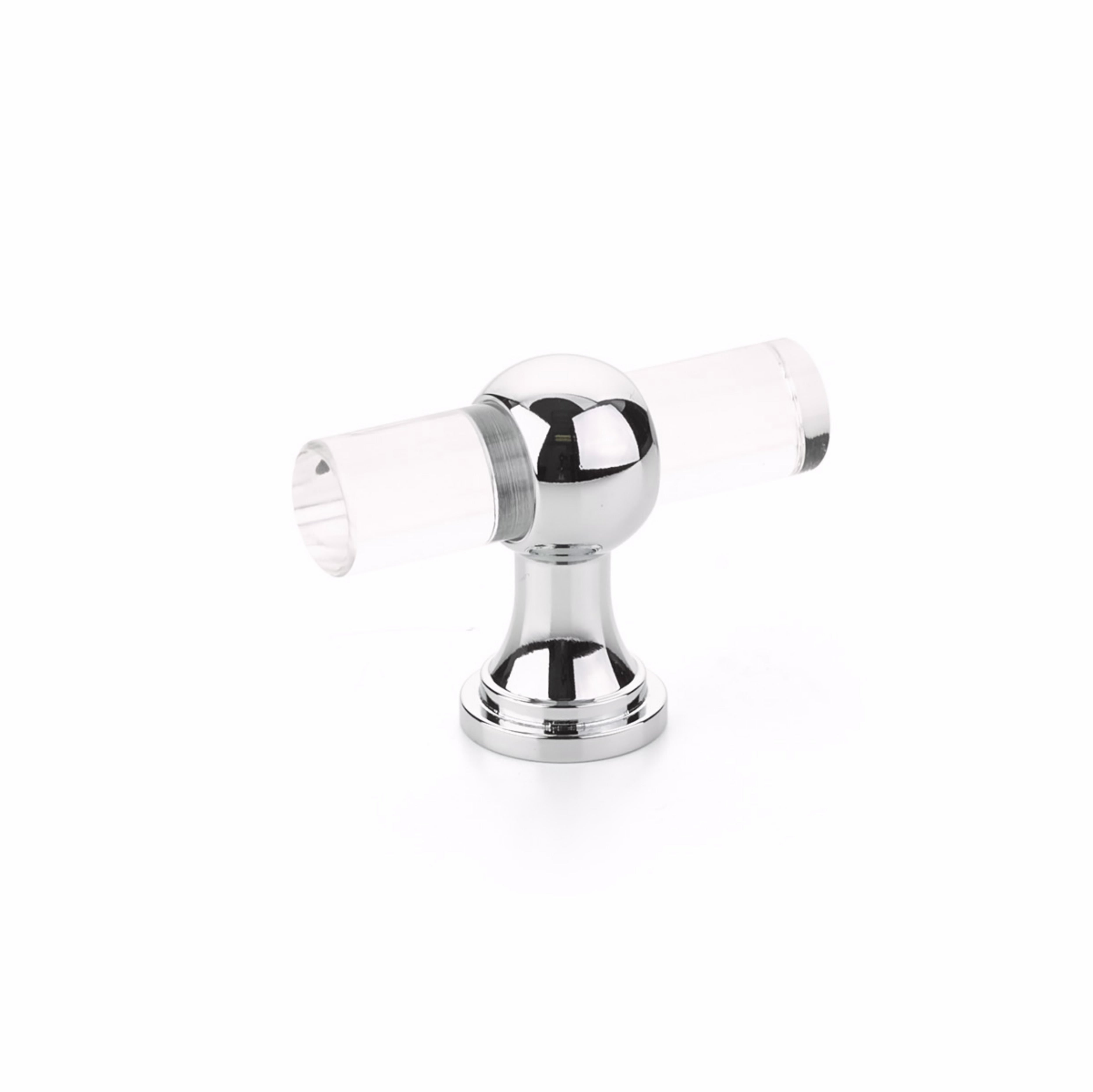 Schaub 411-26 Lumiere Transitional Cabinet T Knob Acrylic Polished Chrome Finish Sparrow Supply