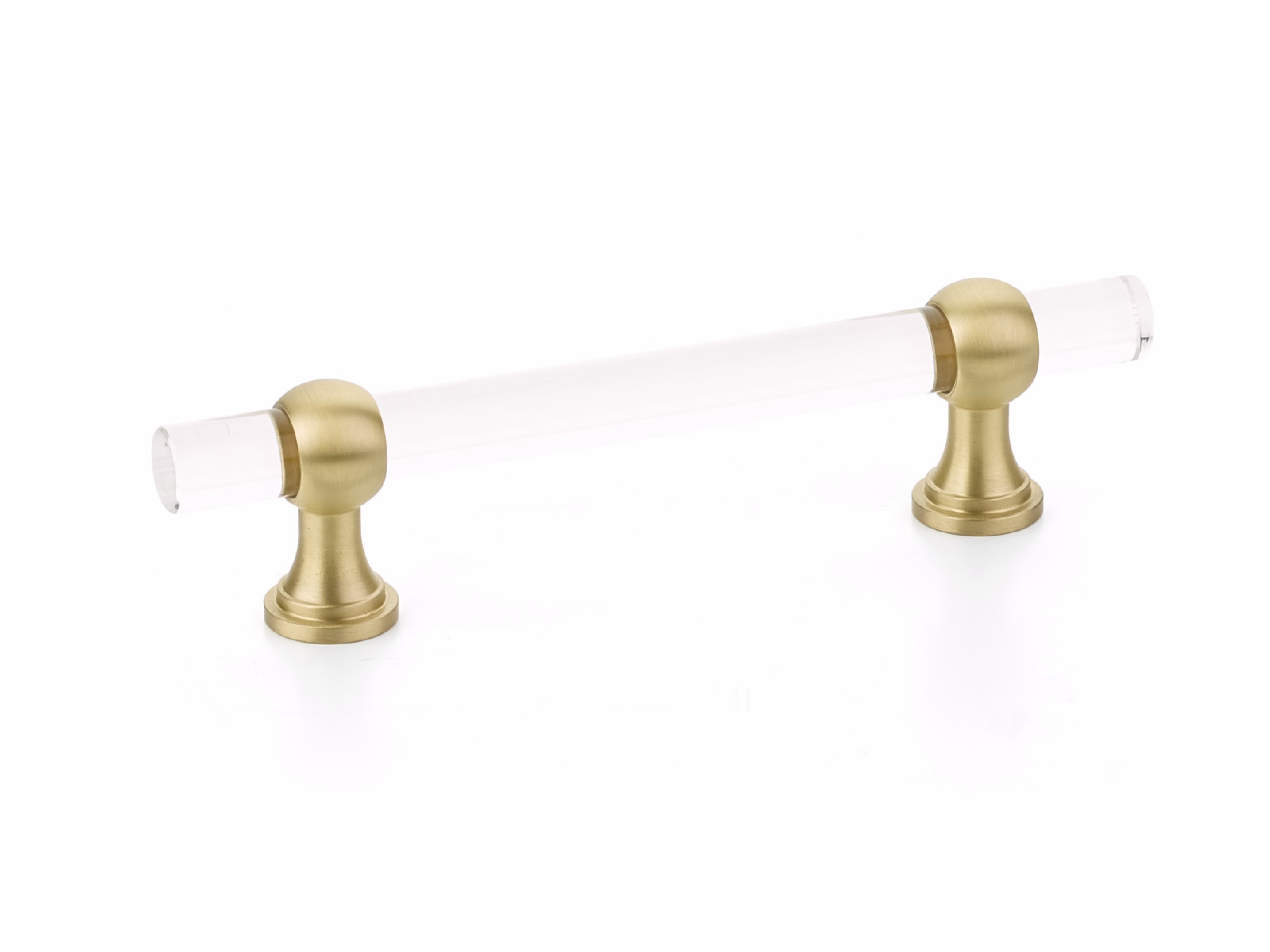 Schaub 414-SB 4" Center to Center Lumiere Transitional Cabinet Pull Satin Brass Finish Sparrow Supply