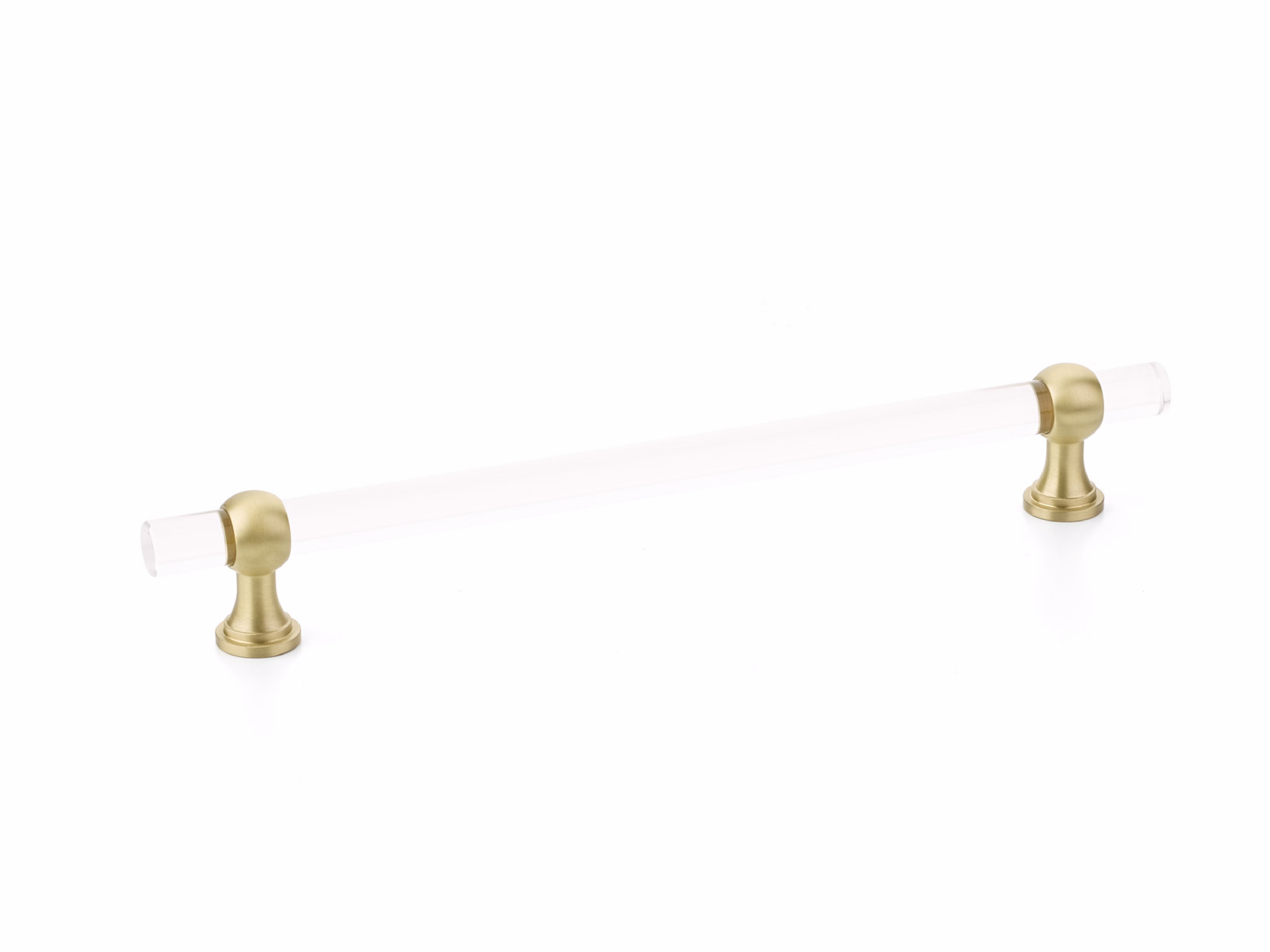 Schaub 418-SB 8" Center to Center Lumiere Transitional Cabinet Pull Satin Brass Finish Sparrow Supply