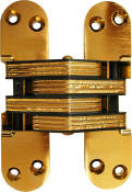 Soss 418US4 1-1/8" x 4-39/64" Heavy Duty Alloy Steel Fire Rated Invisible Hinge for 1-3/4" Doors Satin Brass Finish