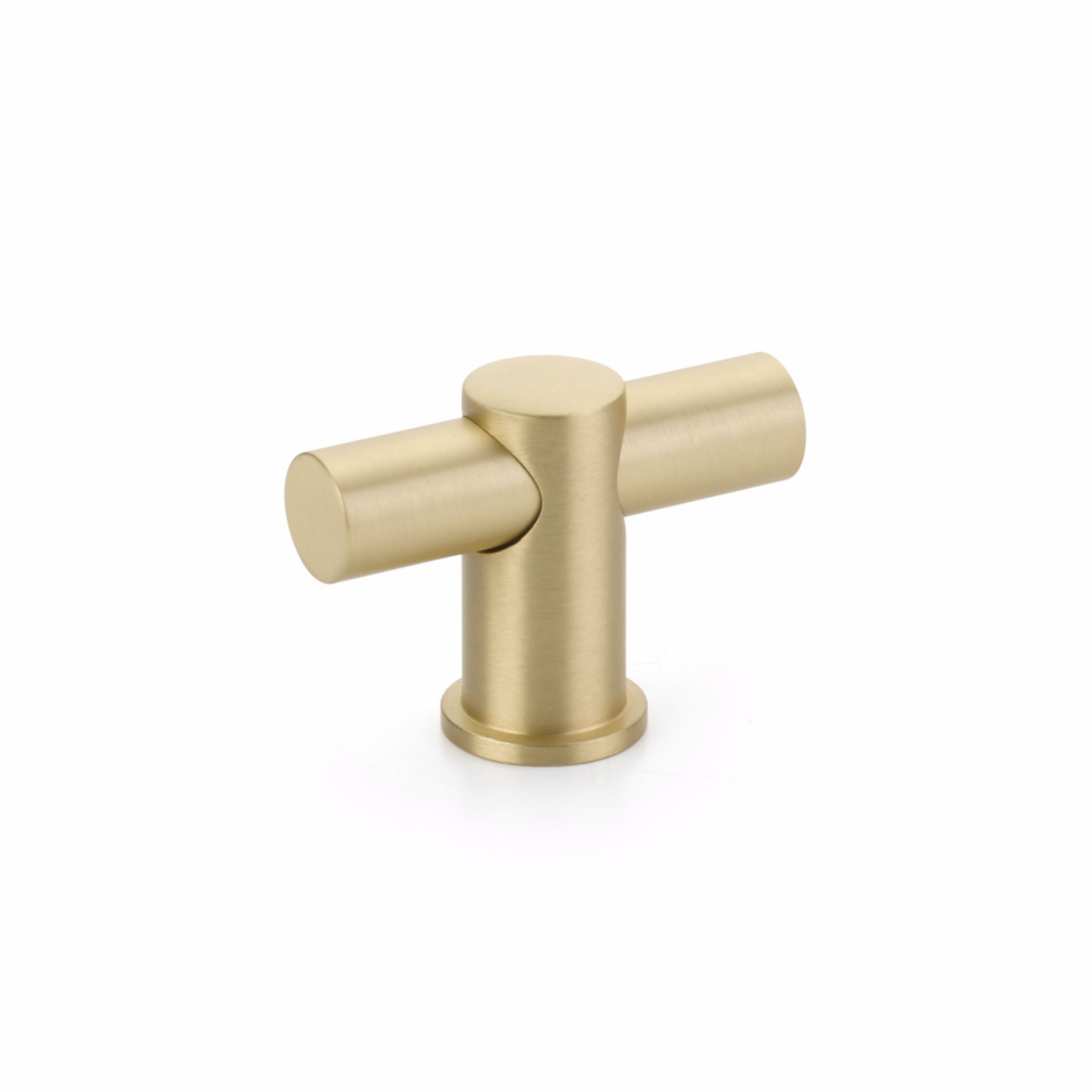 Schaub 421-SB Fonce Cabinet T Knob Satin Brass Finish Sparrow Supply