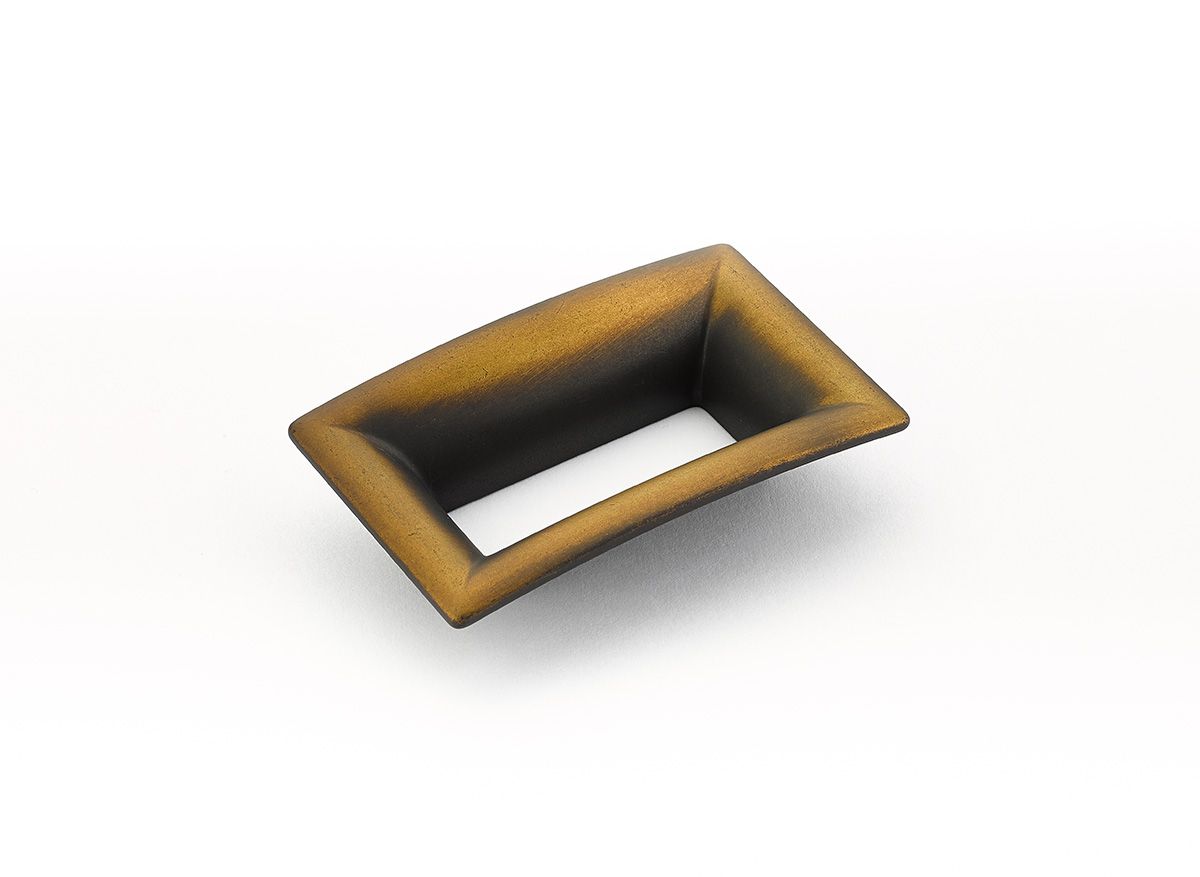 Schaub 441-BRBZ 64mm Center to Center Flared Rectangular Finestrino Cabinet Pull Burnished Bronze Finish Sparrow Supply