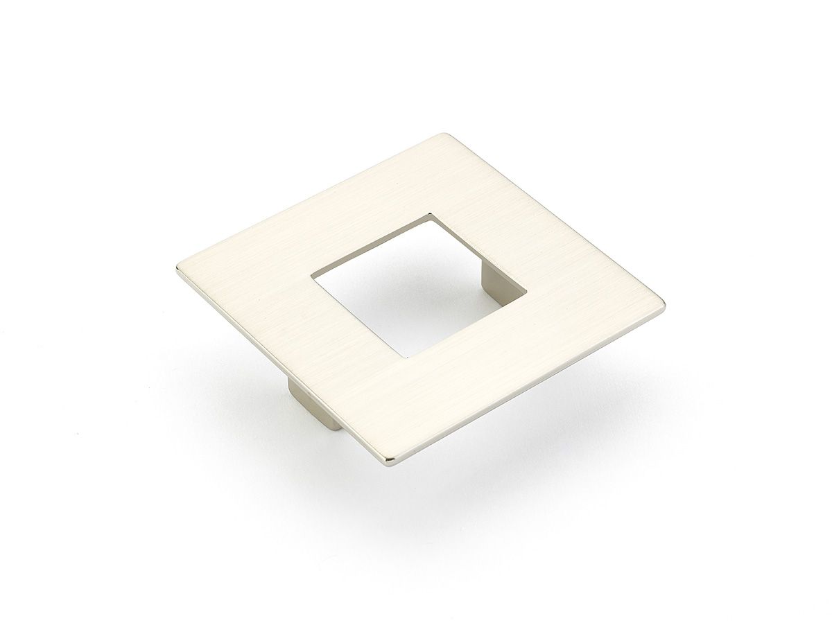 Schaub 443-15 64mm Center to Center Square Finestrino Cabinet Pull Satin Nickel Finish Sparrow Supply
