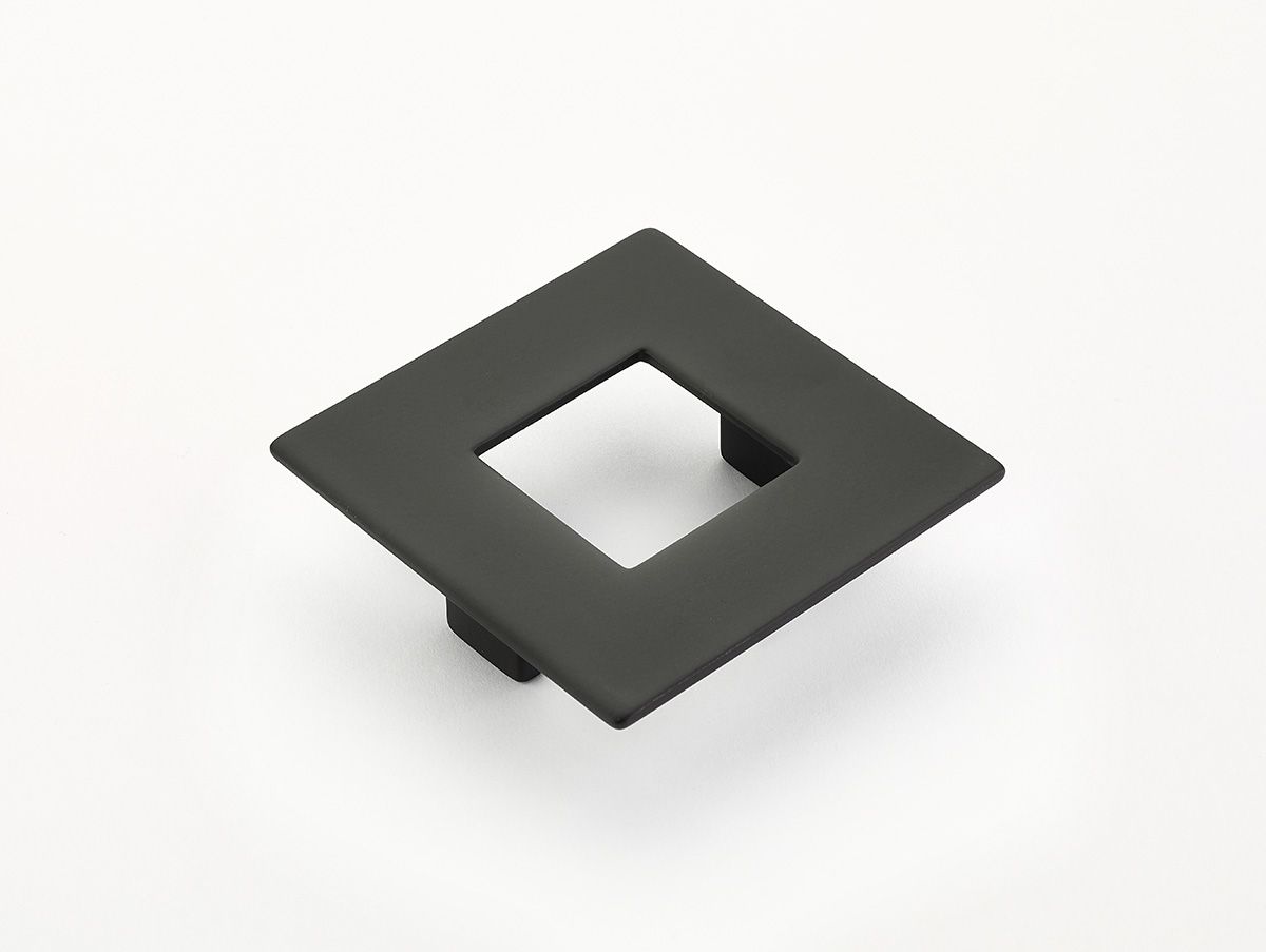 Schaub 443-MB 64mm Center to Center Square Finestrino Cabinet Pull Matte Black Finish Sparrow Supply
