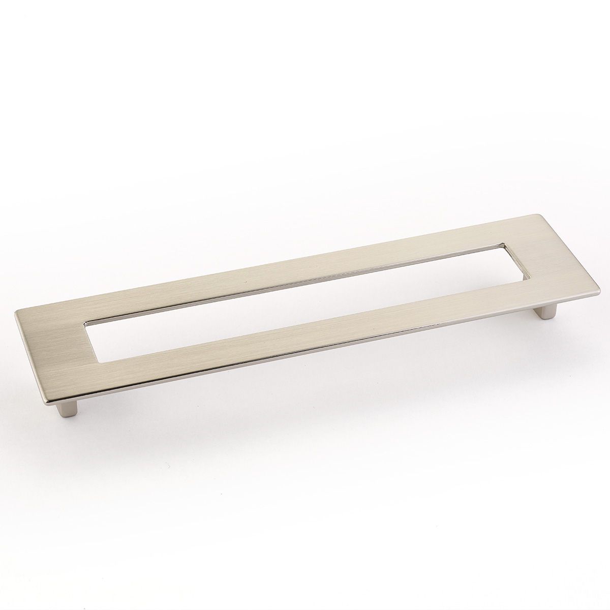 Schaub 446-15 192mm Center to Center Rectangular Finestrino Cabinet Pull Satin Nickel Finish Sparrow Supply