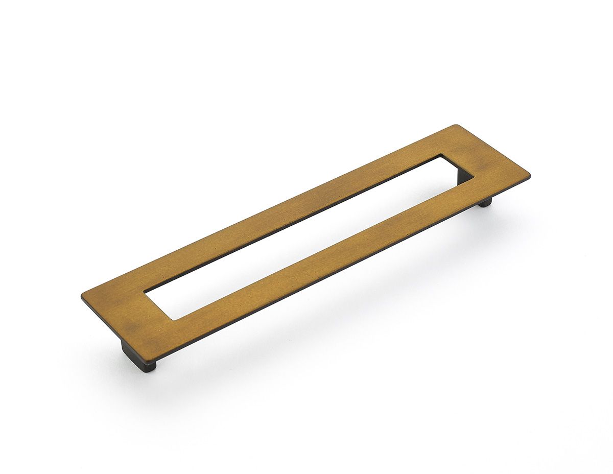 Schaub 446-BRBZ 192mm Center to Center Rectangular Finestrino Cabinet Pull Burnished Bronze Finish Sparrow Supply