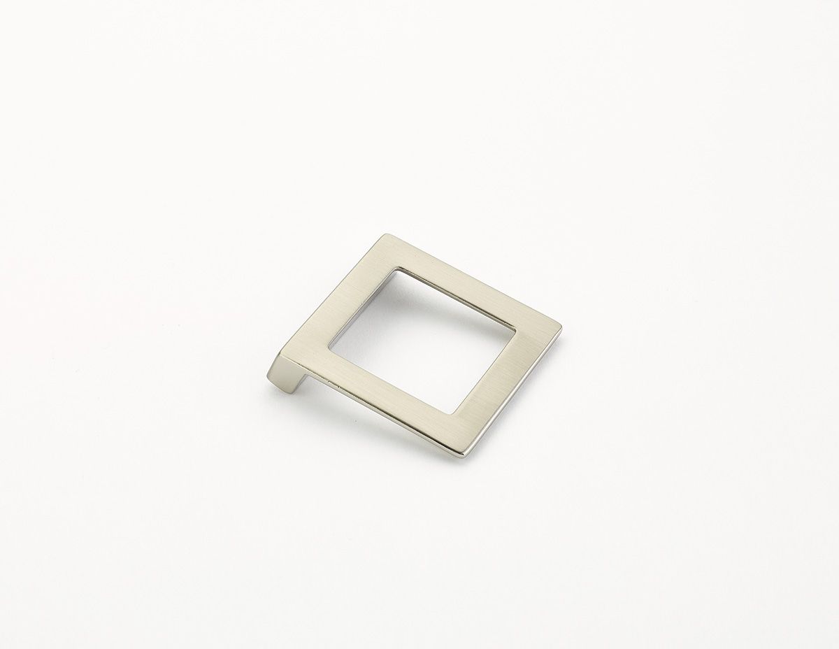 Schaub 450-15 32mm Center to Center Angled Square Finestrino Cabinet Pull Satin Nickel Finish Sparrow Supply