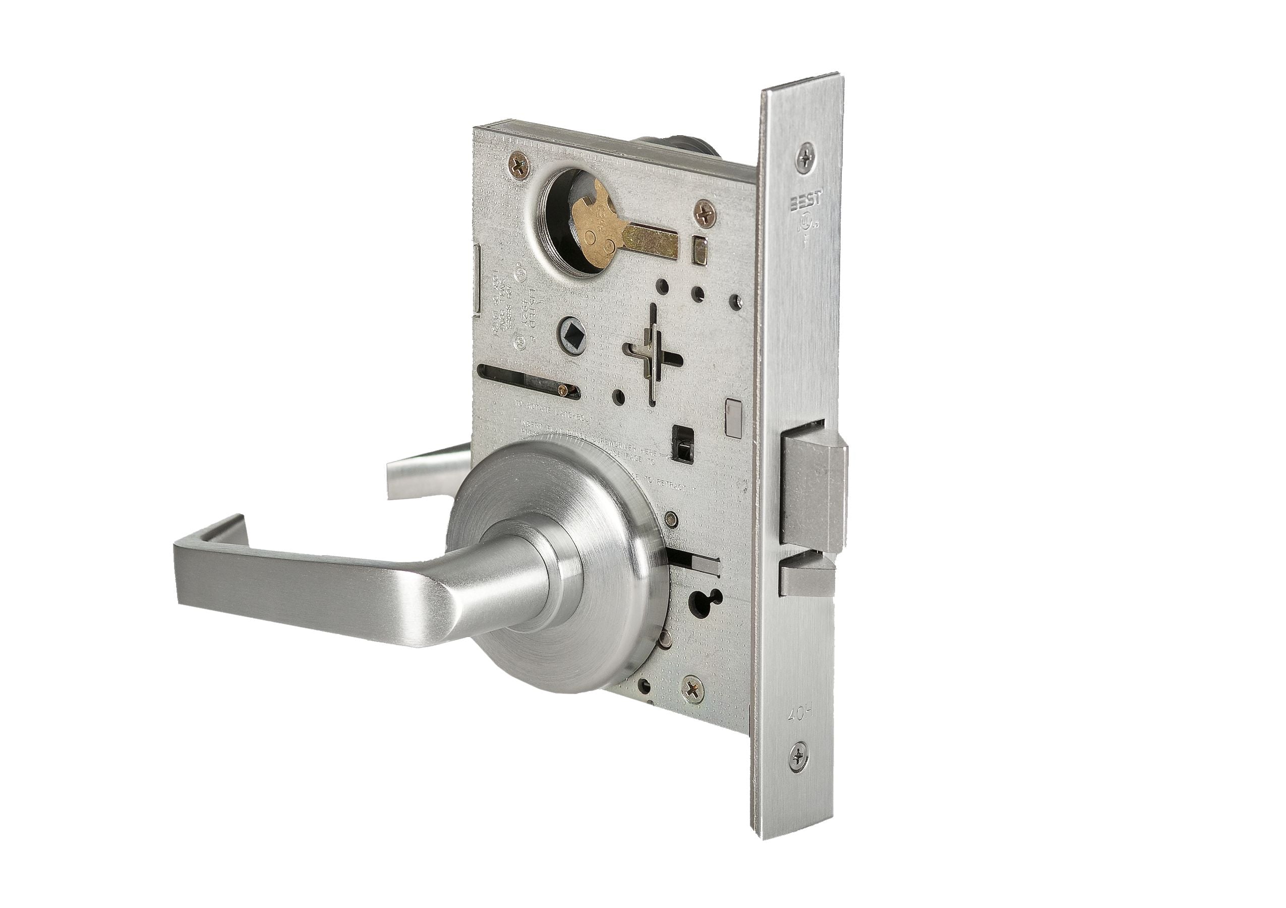 Best 45H7D15H626RH Mortise Lock Storeroom 15 Lever with H Rose Right Hand with 7 Pin Housing Less Core Satin Chrome Finish Sparrow Supply