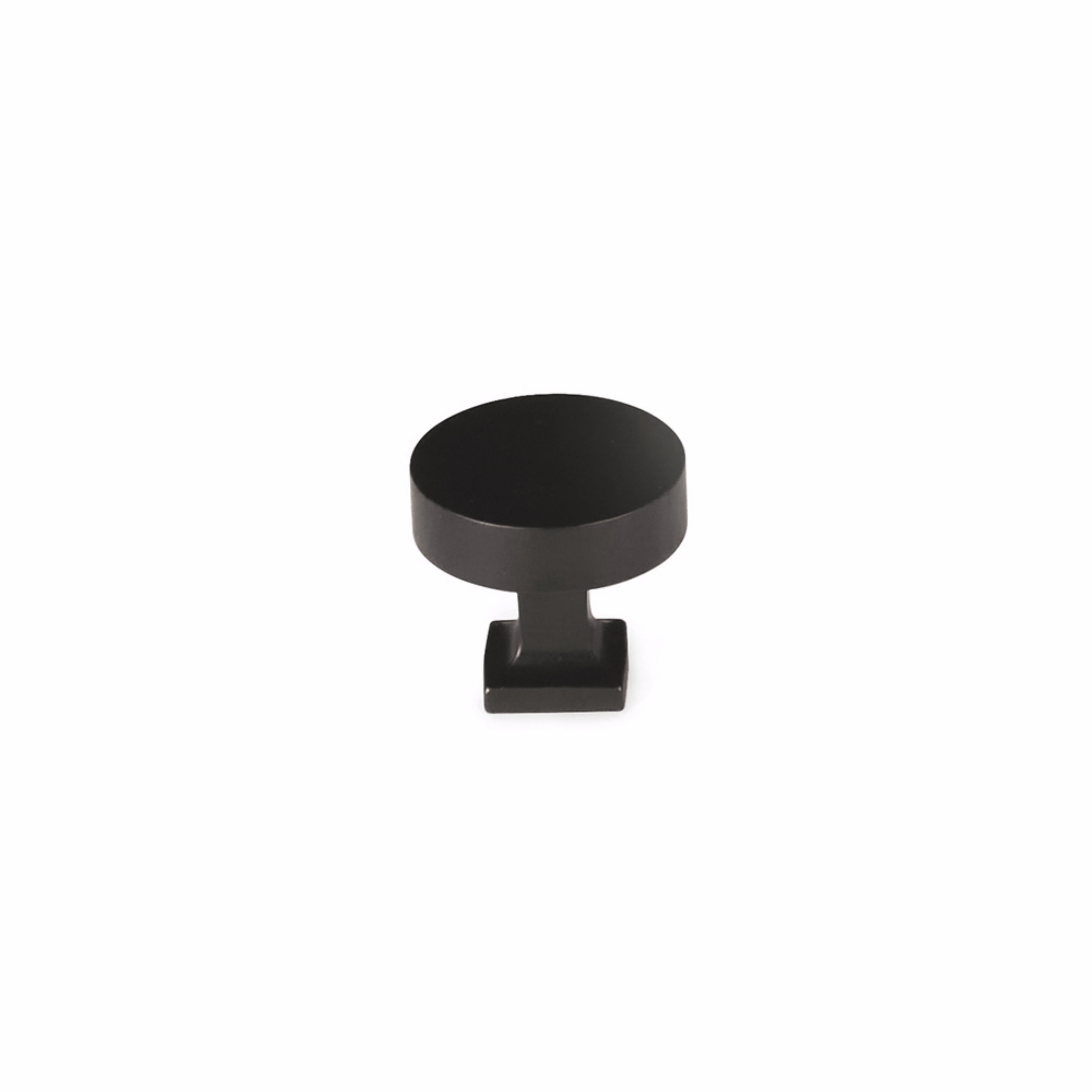 Schaub 469-MB 1-1/4" Diameter Haniburton Cabinet Knob with Square Base Matte Black Finish Sparrow Supply
