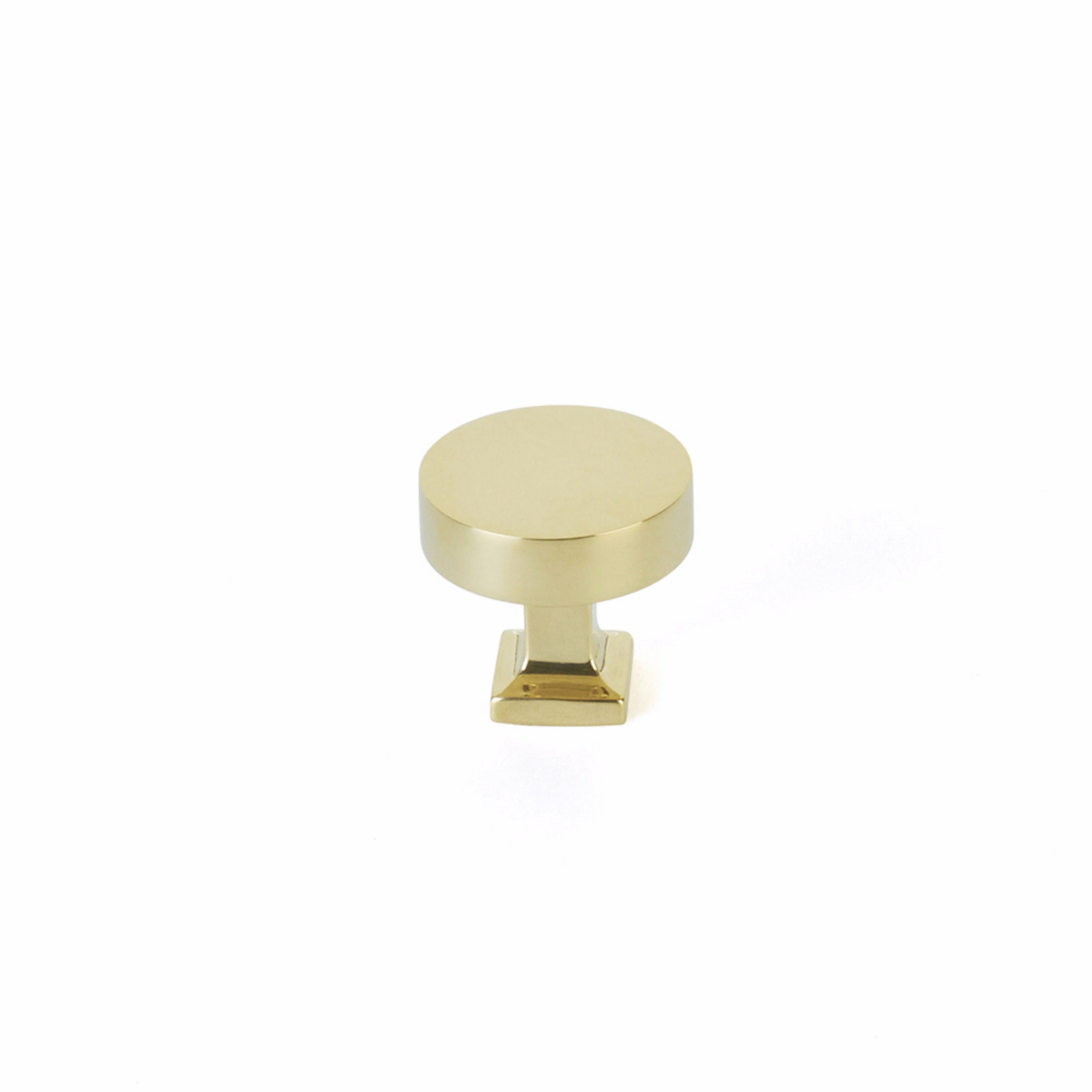 Schaub 469-UNBR 1-1/4" Diameter Haniburton Cabinet Knob with Square Base Unlacquered Brass Finish Sparrow Supply