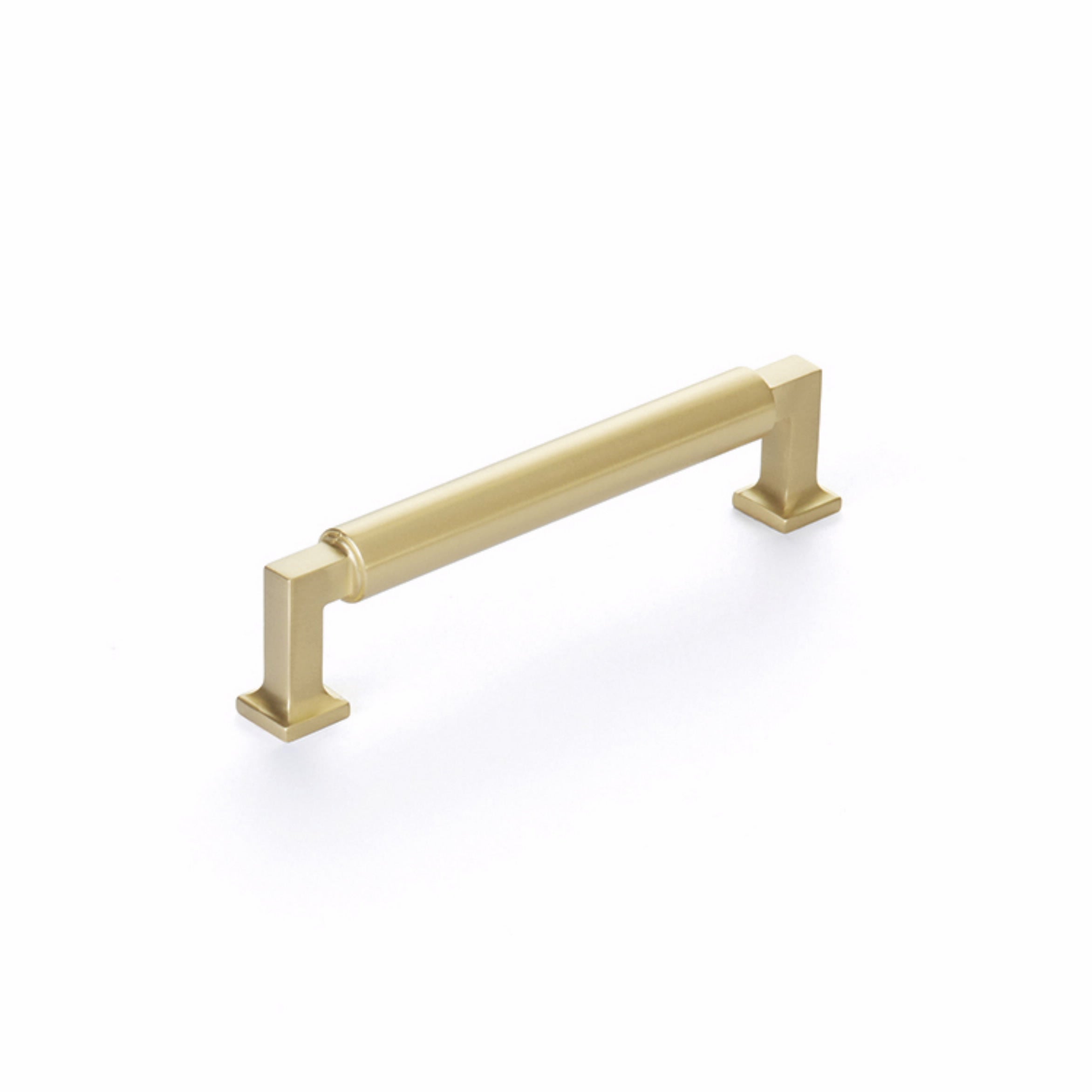 Schaub 475-SB 5" Center to Center Haniburton Cabinet Pull Satin Brass Finish Sparrow Supply