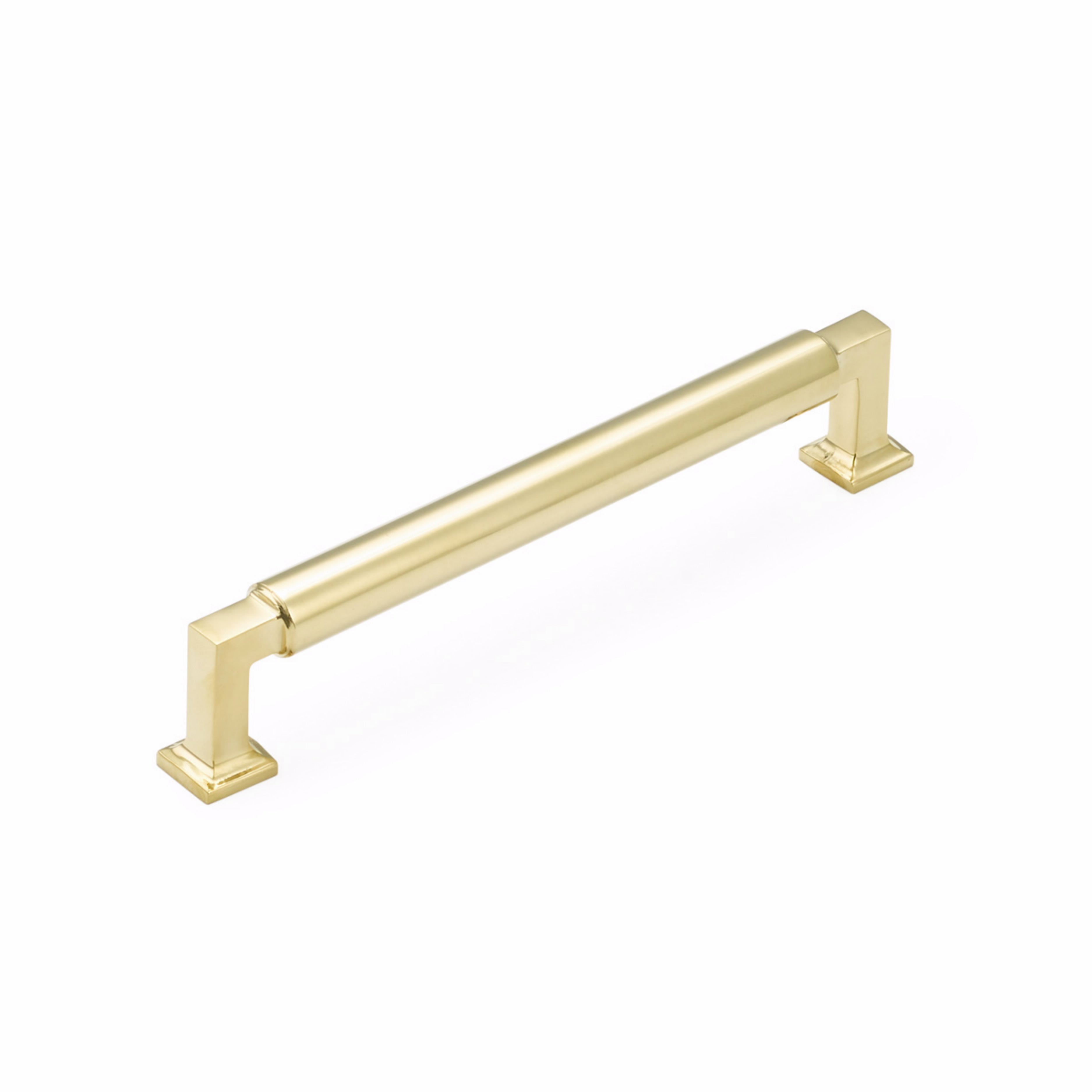 Schaub 476-UNBR 6" Center to Center Haniburton Cabinet Pull Unlacquered Brass Finish Sparrow Supply