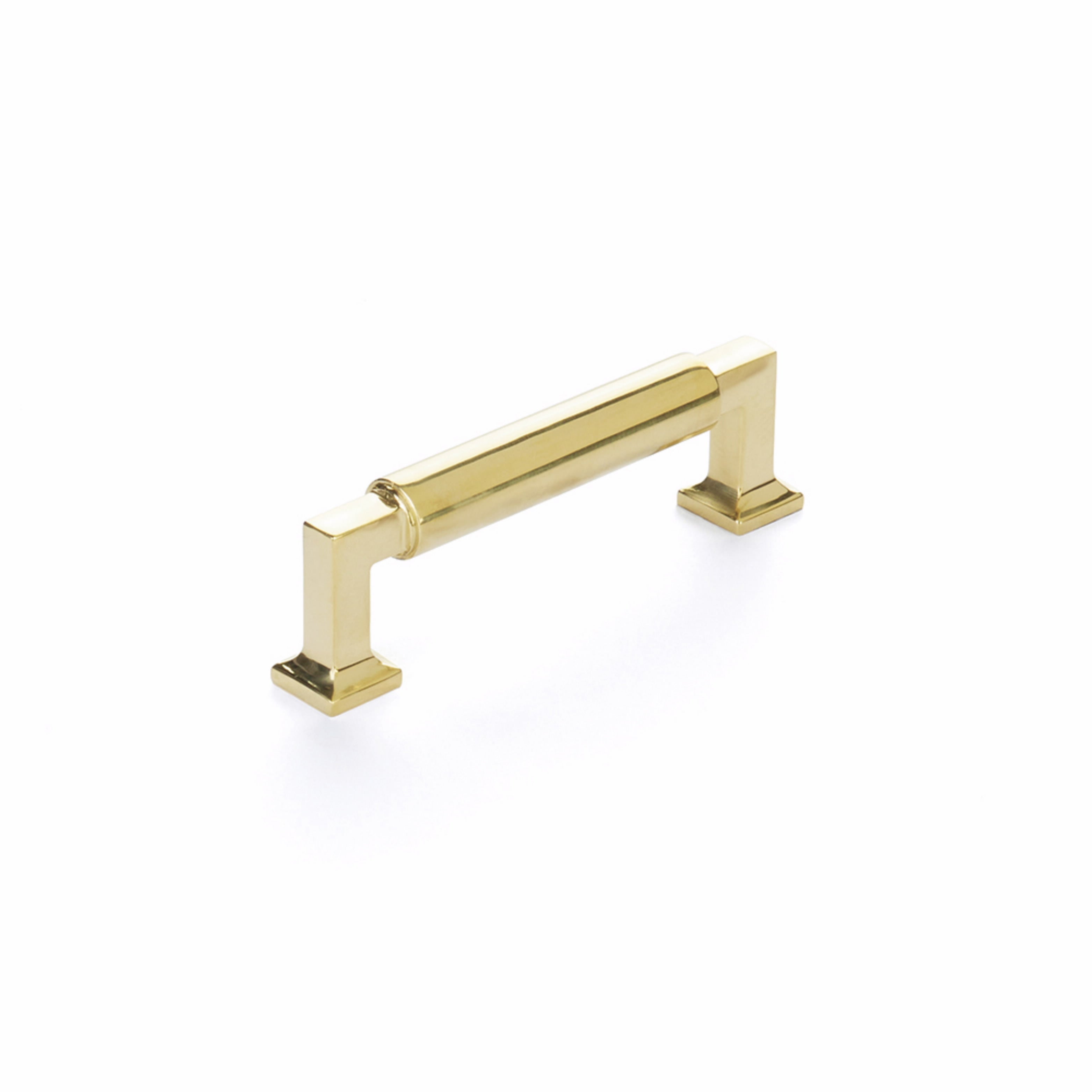 Schaub 477-UNBR 3-1/2" Center to Center Haniburton Cabinet Pull Unlacquered Brass Finish Sparrow Supply