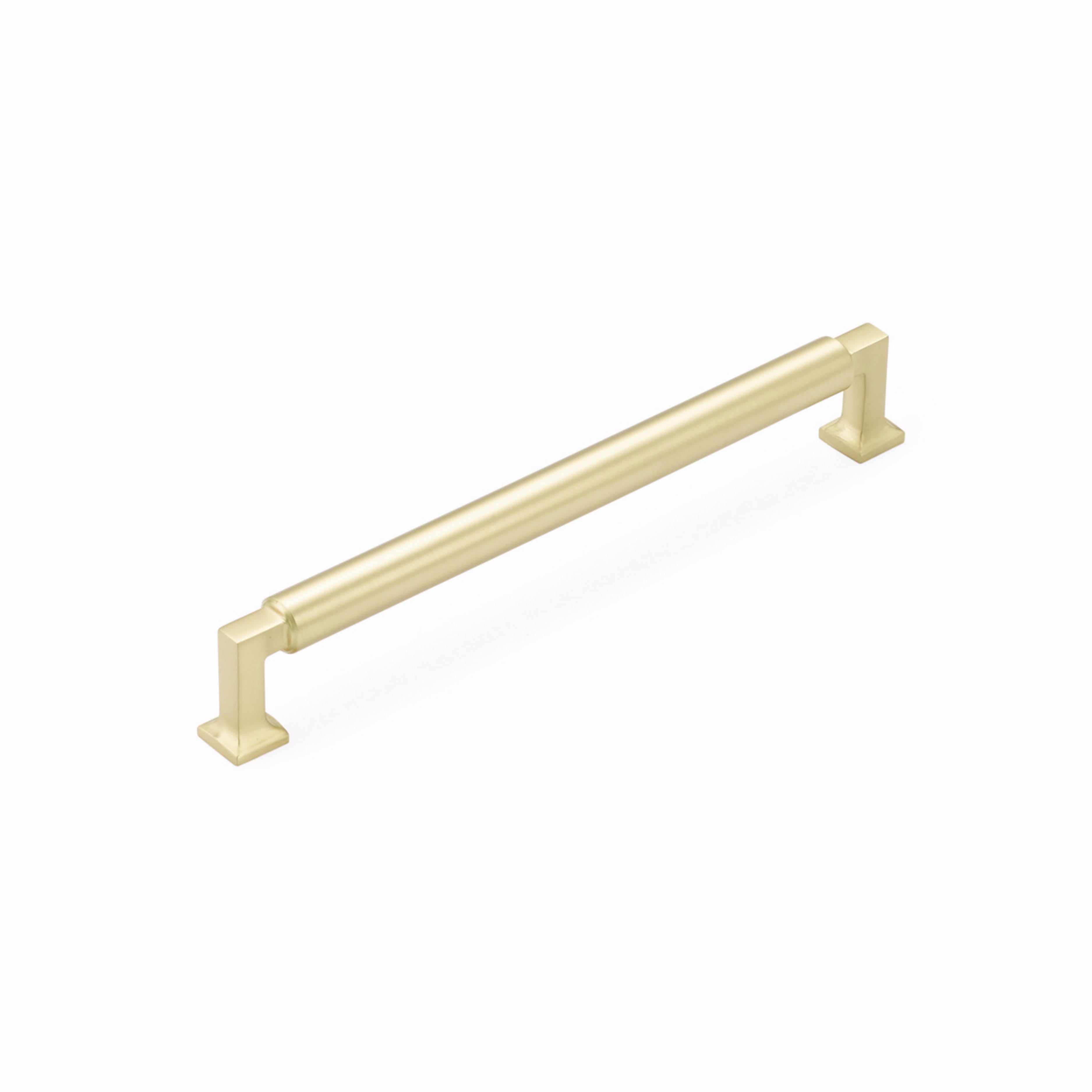 Schaub 478-SB 8" Center to Center Haniburton Cabinet Pull Satin Brass Finish Sparrow Supply