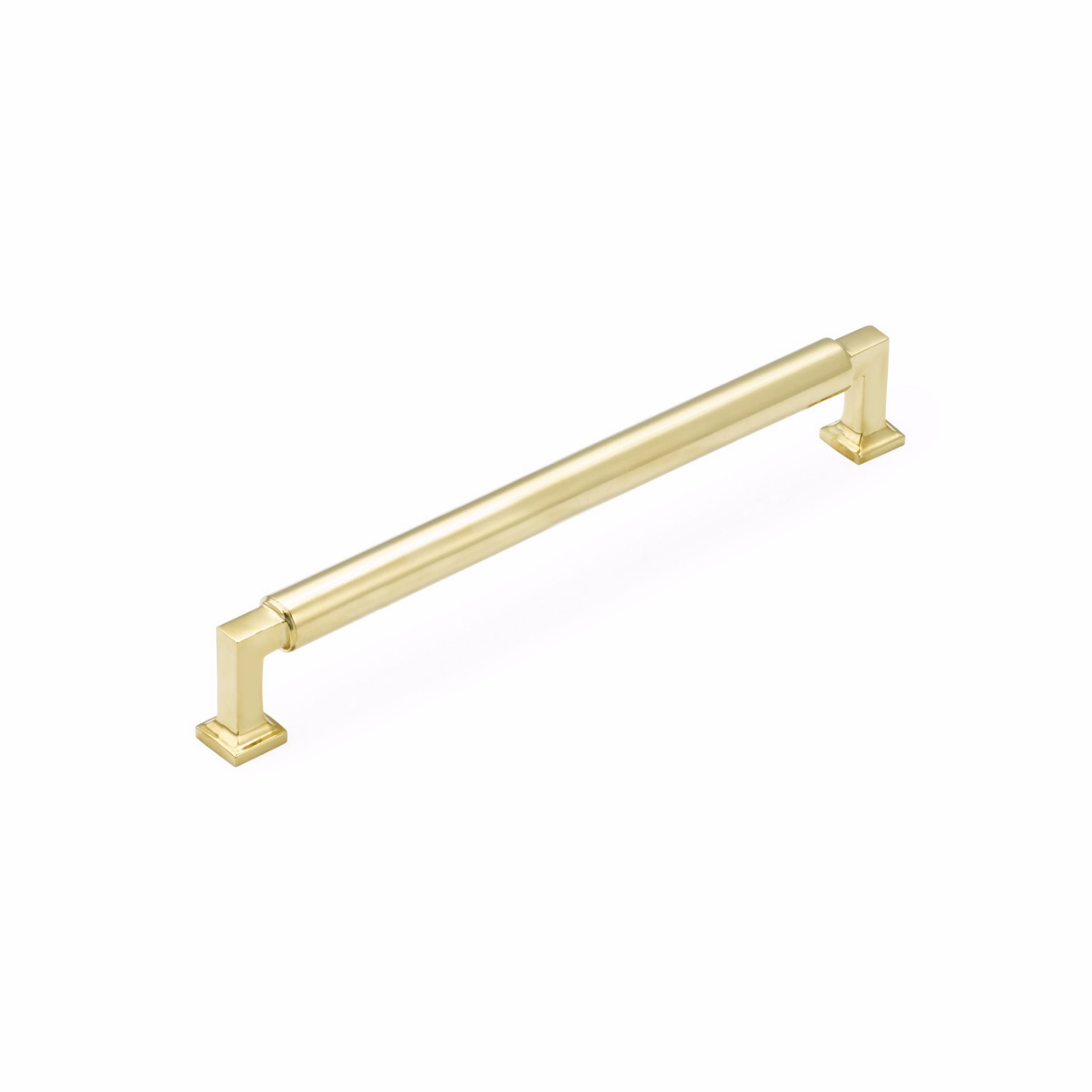 Schaub 478-UNBR 8" Center to Center Haniburton Cabinet Pull Unlacquered Brass Finish Sparrow Supply
