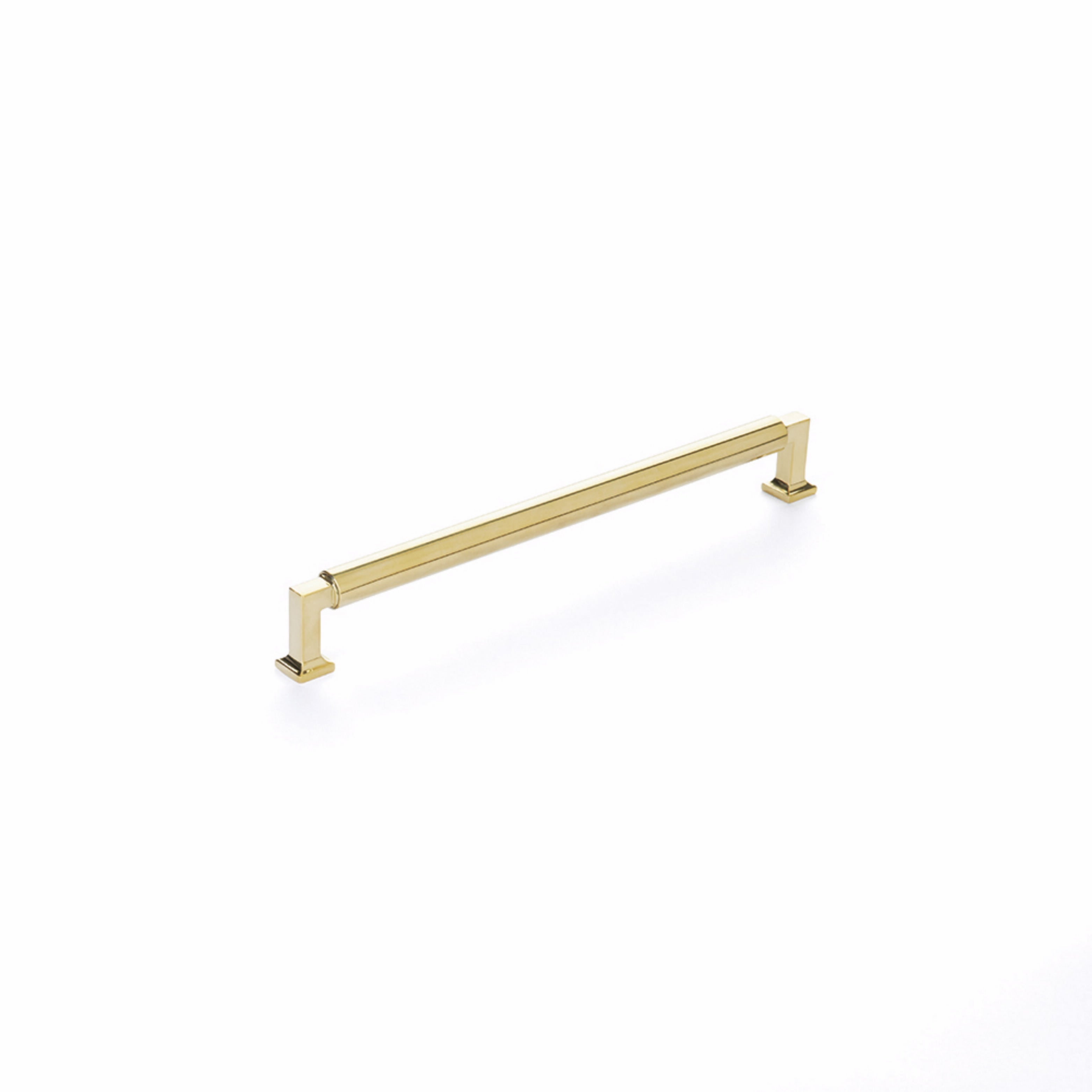Schaub 480-UNBR 10" Center to Center Haniburton Cabinet Pull Unlacquered Brass Finish Sparrow Supply