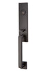 Emtek 4818STUUS19RH Stuttgart Lever Right Hand 2-3/8" and 2-3/4" Backset Single Cylinder Davos Tubular Handleset Flat Black Finish