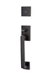 Emtek 4820HLOUS19LH Helios Lever Left Hand 2-3/8" and 2-3/4" Backset Single Cylinder Baden Tubular Handleset Flat Black Finish Sparrow Supply