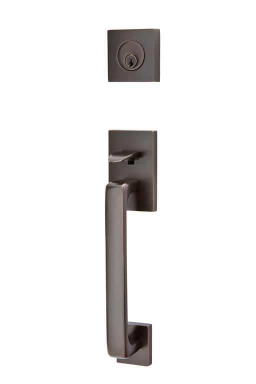 Emtek 4820ROUUS10B Round Knob 2-3/8" and 2-3/4" Backset Single Cylinder Baden Tubular Handleset Oil Rubbed Bronze Finish Sparrow Supply