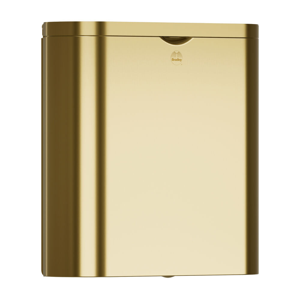 Bradley 4B2-110000-BR Napkin Disposal- Stainless, Surface Mtd Brushed Brass Sparrow Supply