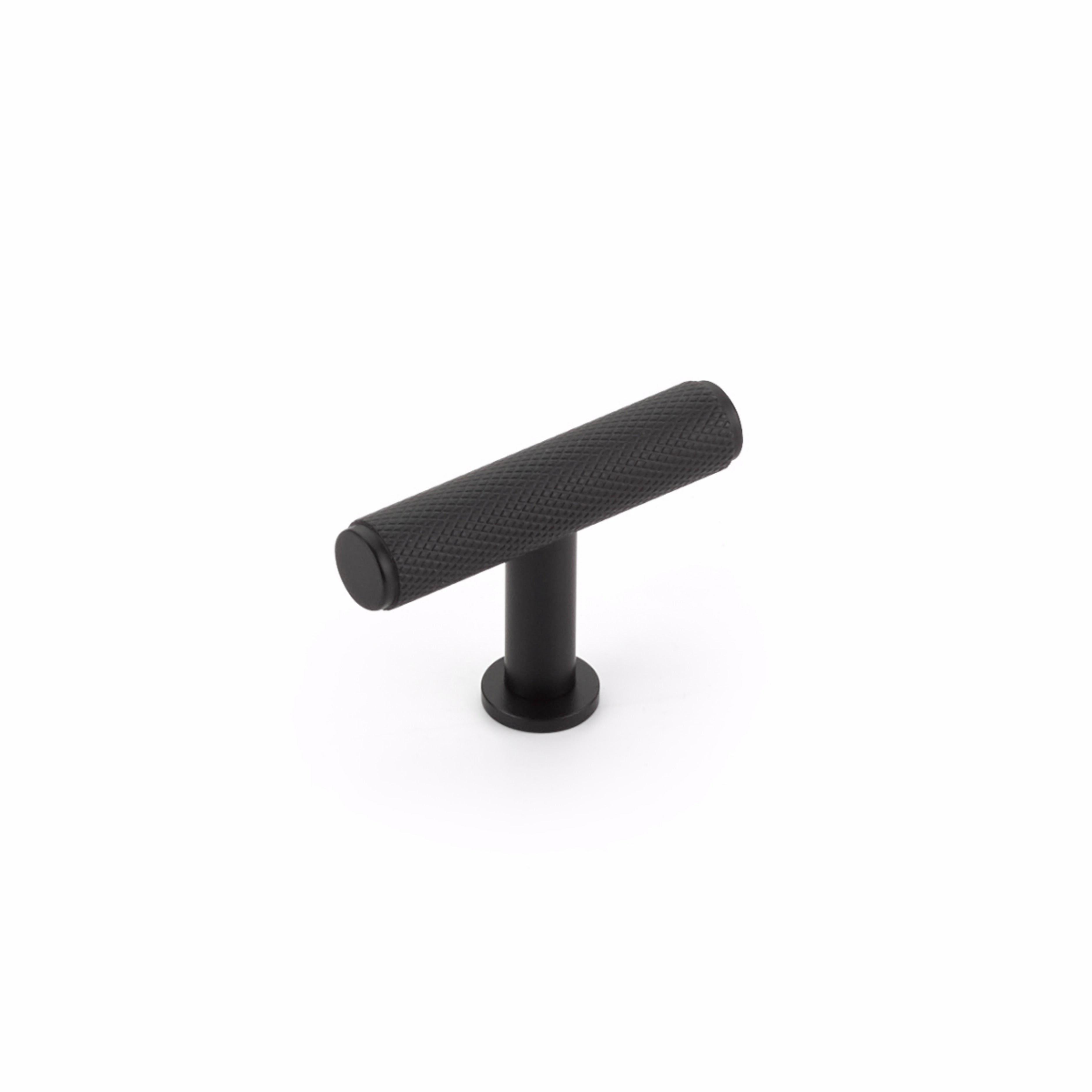 Schaub 5001-MB 2" Center to Center Pub House Knurled T Cabinet Knob Matte Black Finish Sparrow Supply