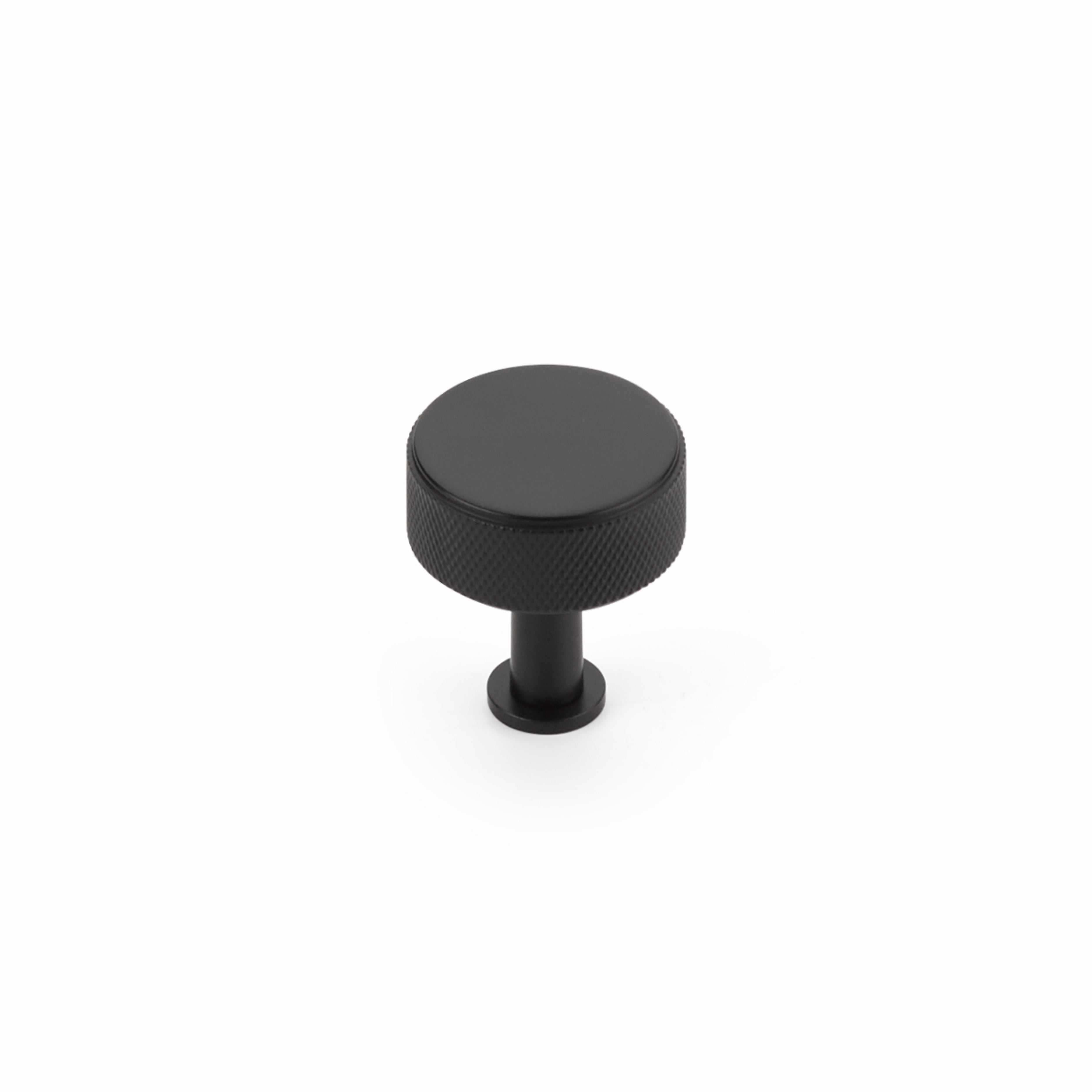 Schaub 5002-MB 1-1/4" Center to Center Pub House Knurled Cabinet Knob Matte Black Finish Sparrow Supply