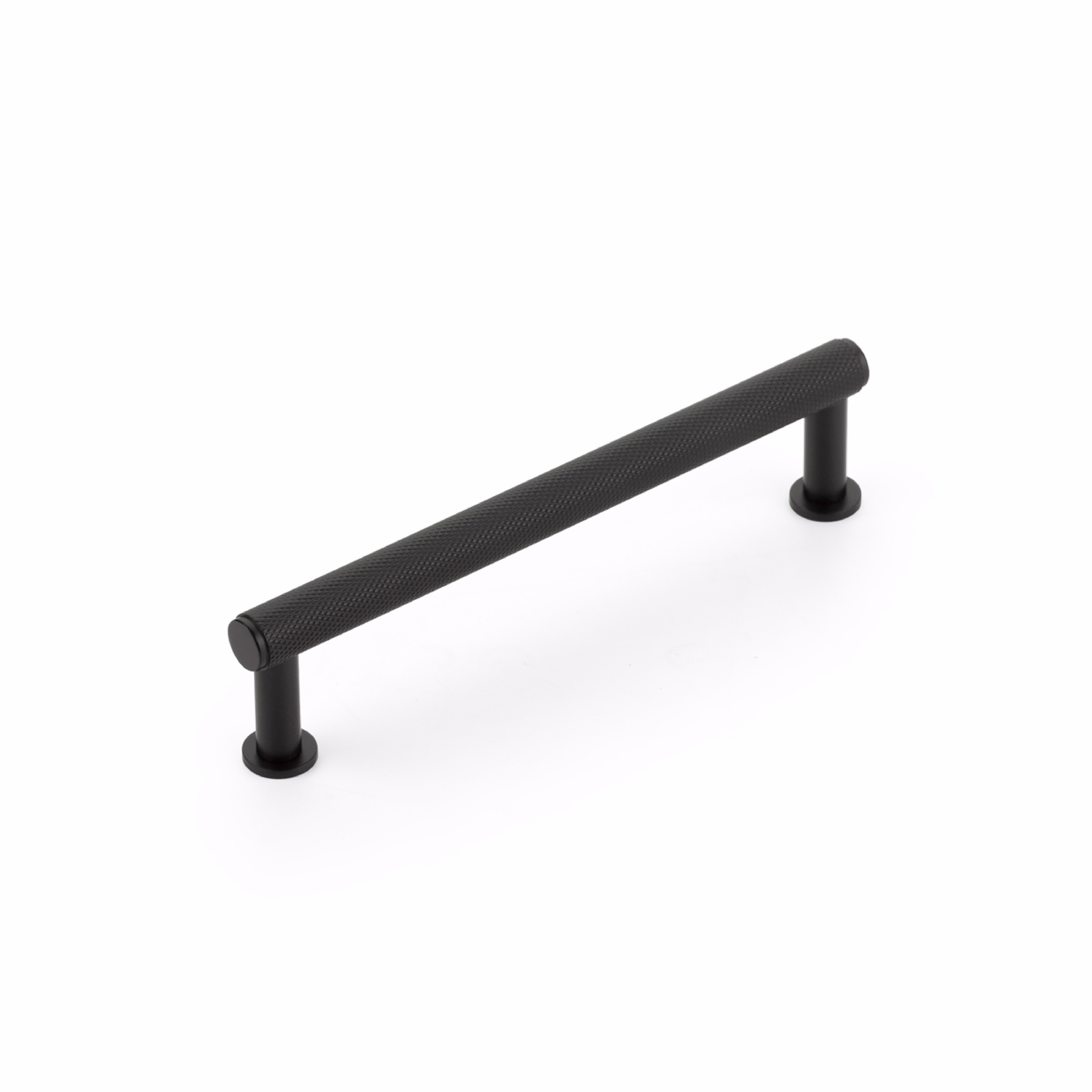 Schaub 5005-MB 5" Center to Center Pub House Knurled Cabinet Pull Matte Black Finish Sparrow Supply