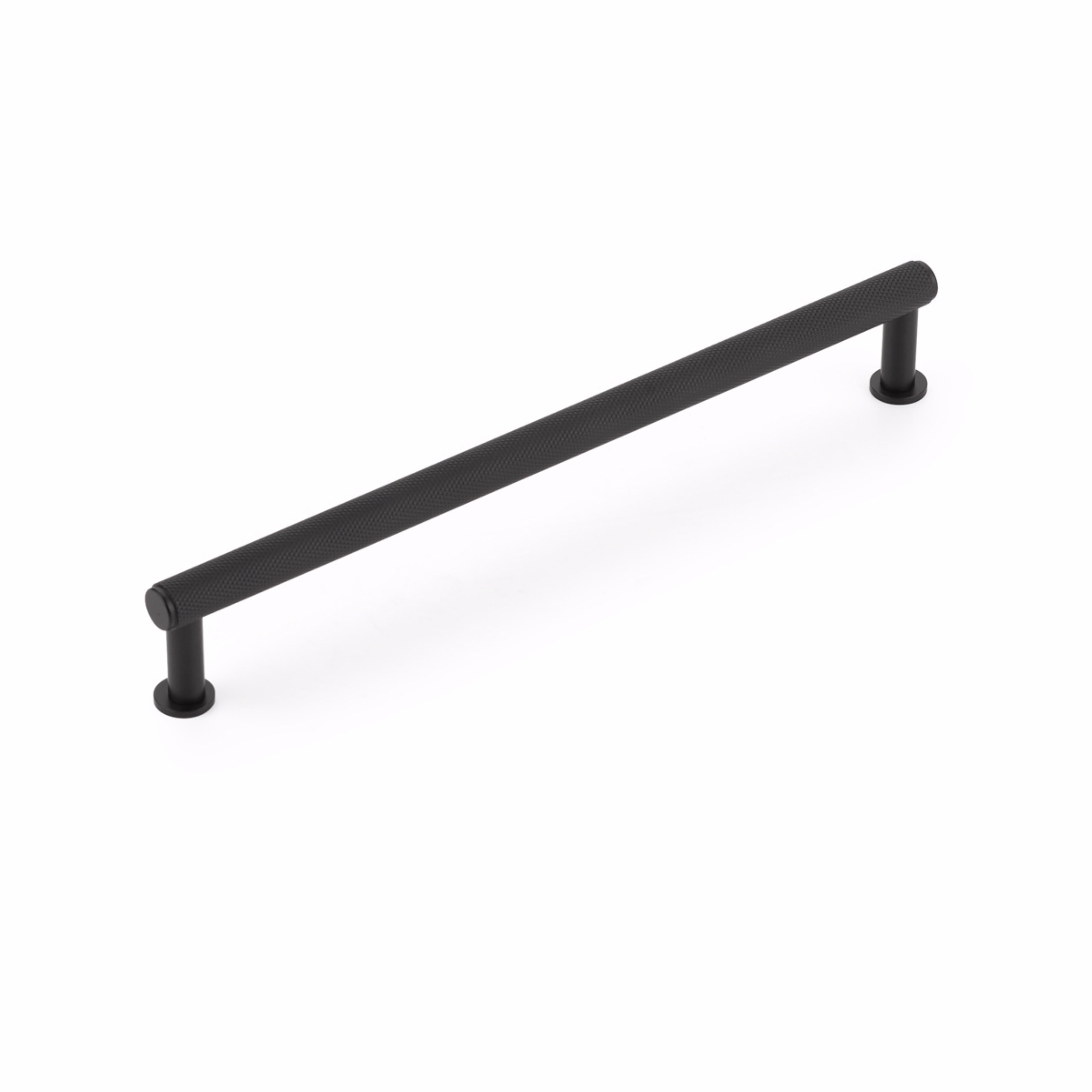 Schaub 5008-MB 8" Center to Center Pub House Knurled Cabinet Pull Matte Black Finish Sparrow Supply