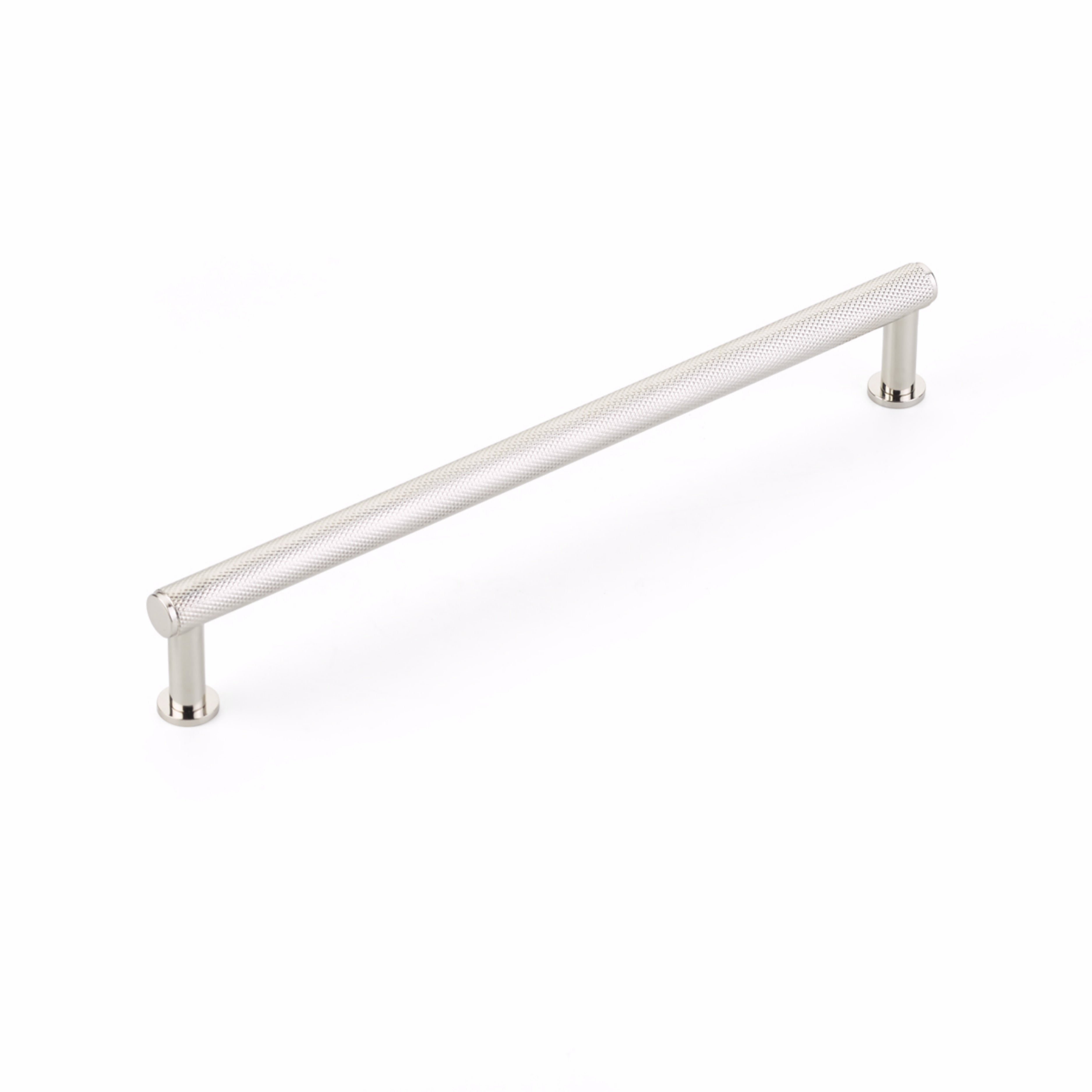 Schaub 5008-PN 8" Center to Center Pub House Knurled Cabinet Pull Polished Nickel Finish Sparrow Supply