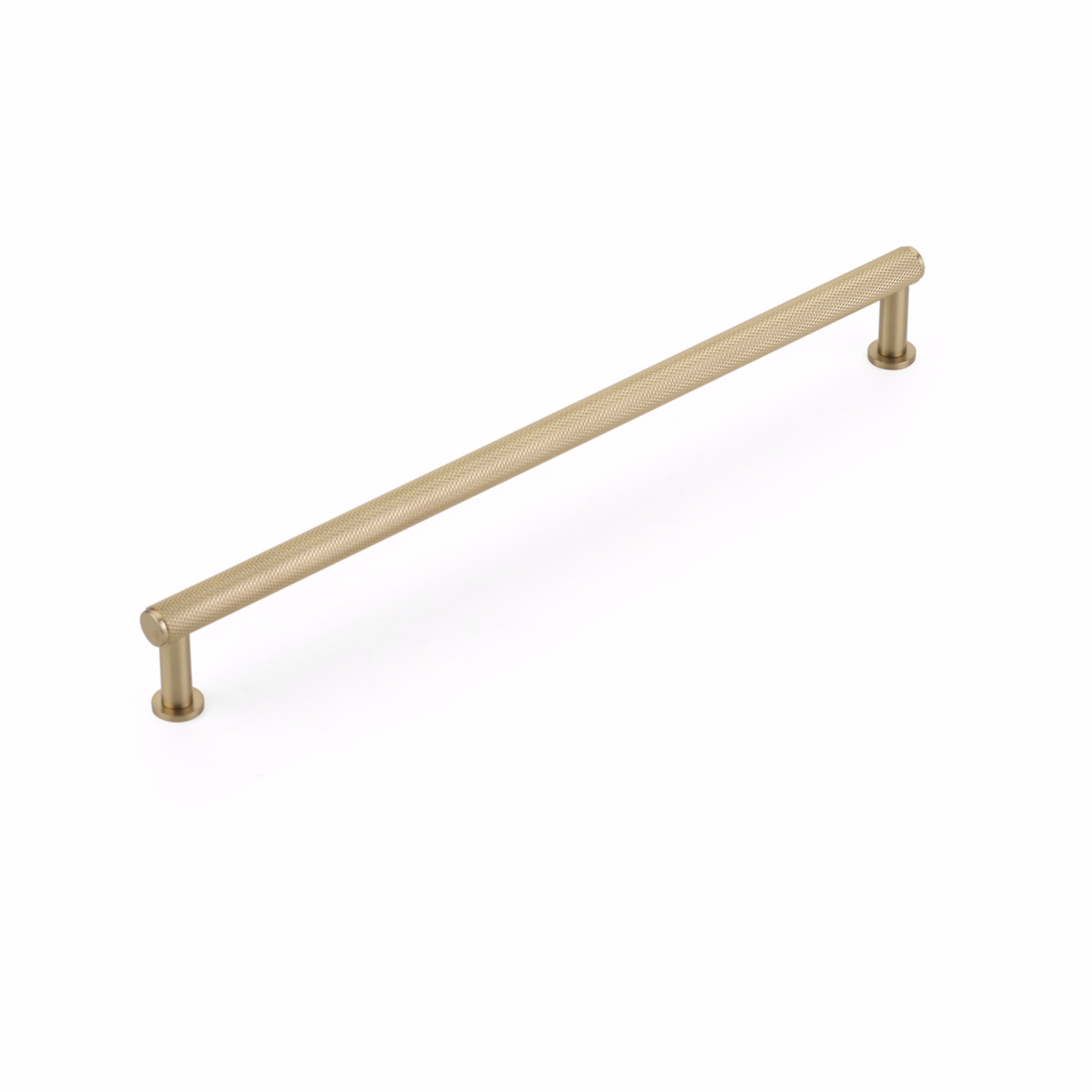 Schaub 5010-SSB 10" Center to Center Pub House Knurled Cabinet Pull Signature Satin Brass Finish Sparrow Supply