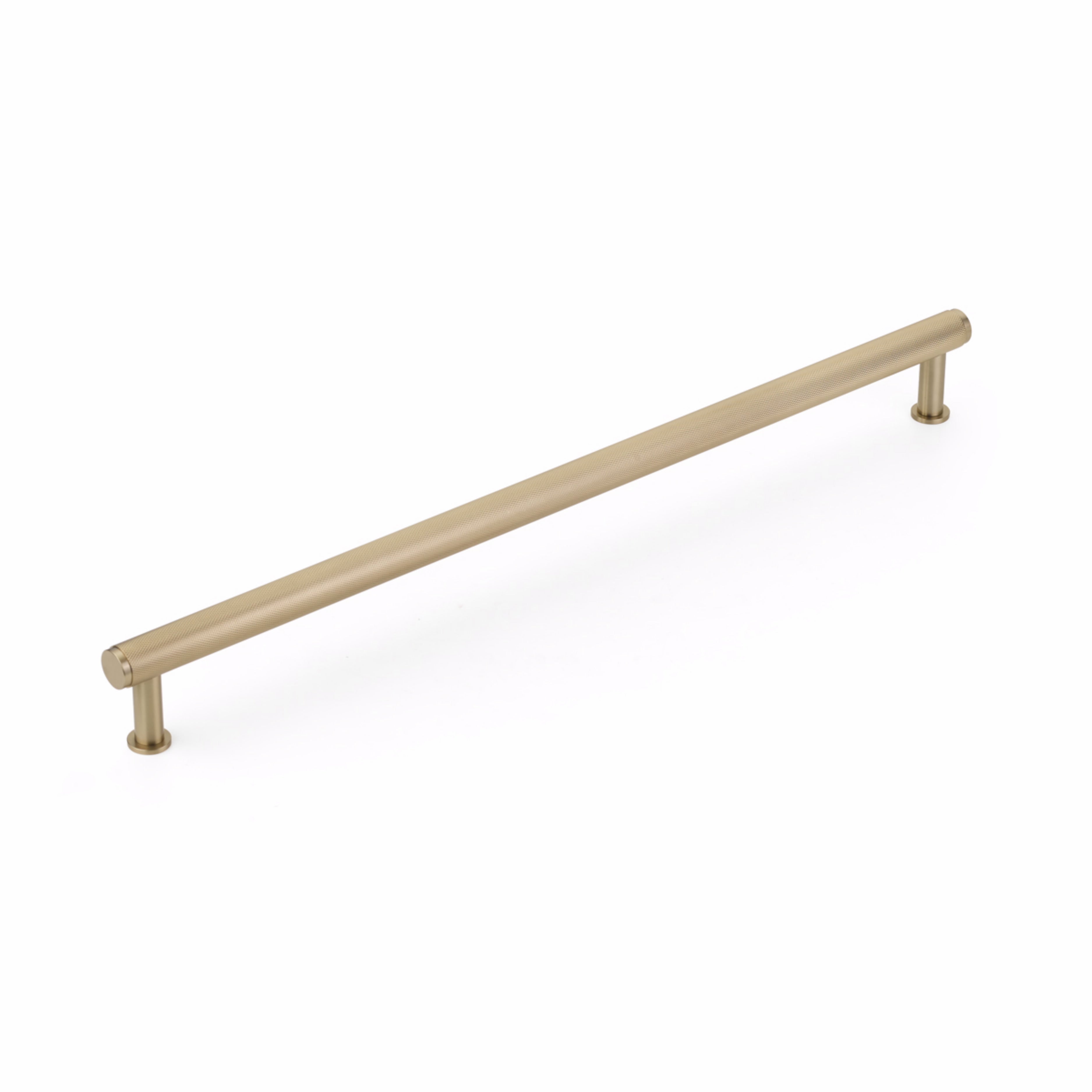 Schaub 5018A-SSB 18" Center to Center Pub House Knurled Appliance Pull Signature Satin Brass Finish Sparrow Supply