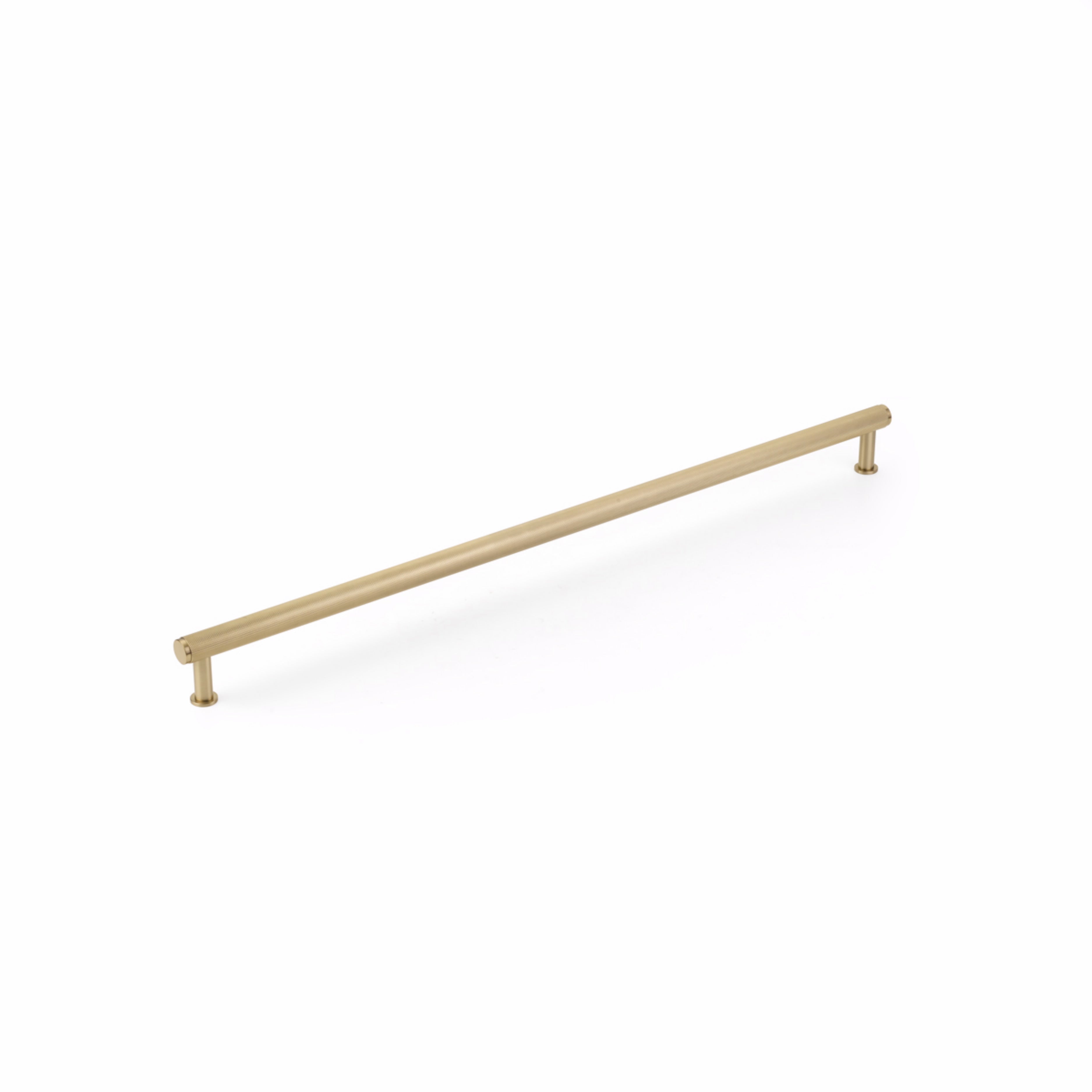 Schaub 5024A-SSB 24" Center to Center Pub House Knurled Appliance Pull Signature Satin Brass Finish Sparrow Supply