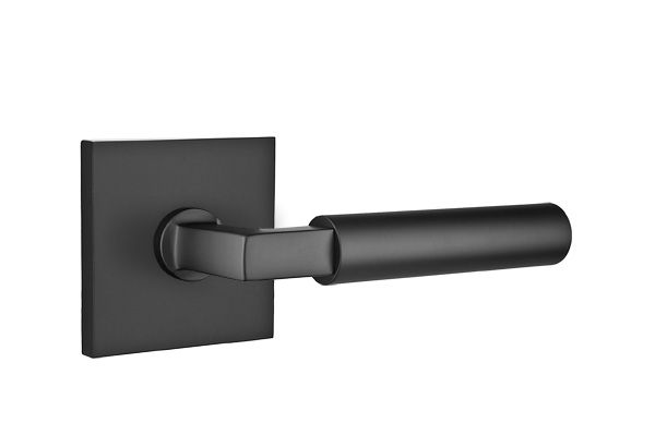 Emtek 5050HECUS19 Hercules Lever Dummy Pair with Square Rose for 1-1/4" to 2" Door Flat Black Finish Sparrow Supply
