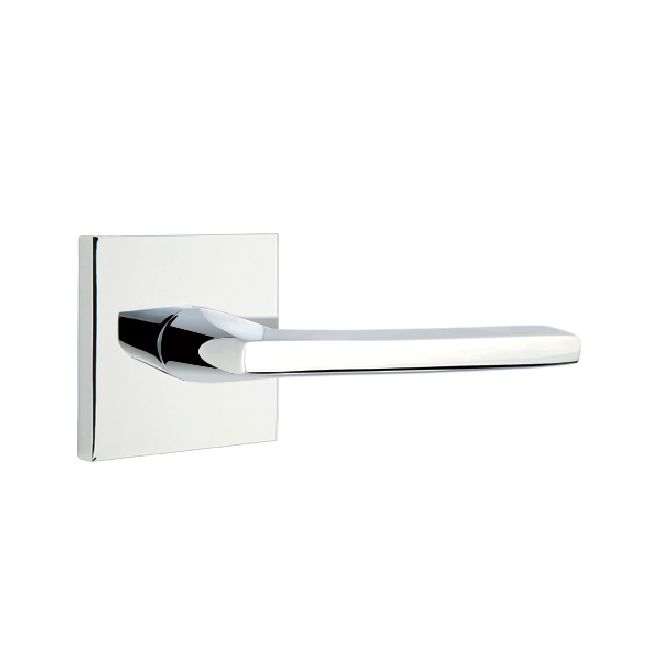 Emtek 5050HLOUS26 Helios Lever Dummy Pair with Square Rose for 1-1/4" to 2" Door Polished Chrome Finish Sparrow Supply