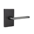 Emtek 5052HLOUS19 Helios Lever Dummy Pair with Modern Rectangular Rose for 1-1/4" to 2" Door Flat Black Finish Sparrow Supply