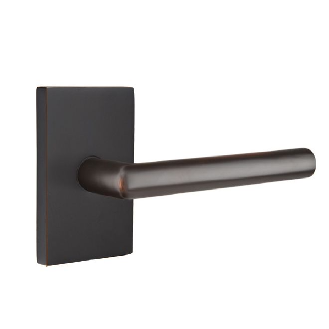 Emtek 5052STUUS10B Stuttgart Lever Dummy Pair with Modern Rectangular Rose for 1-1/4" to 2" Door Oil Rubbed Bronze Finish Sparrow Supply