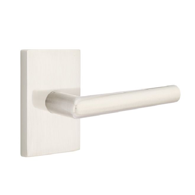 Emtek 5052STUUS15 Stuttgart Lever Dummy Pair with Modern Rectangular Rose for 1-1/4" to 2" Door Satin Nickel Finish Sparrow Supply