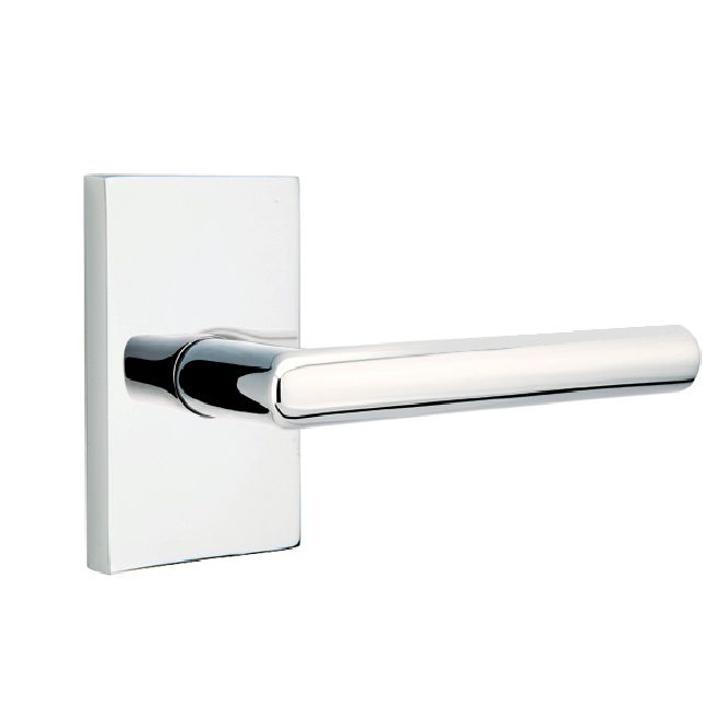 Emtek 5052STUUS26 Stuttgart Lever Dummy Pair with Modern Rectangular Rose for 1-1/4" to 2" Door Polished Chrome Finish Sparrow Supply