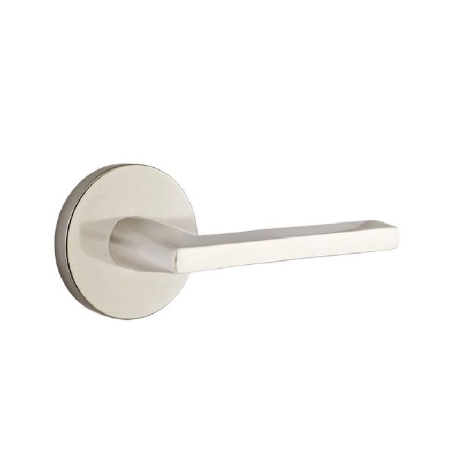 Emtek 5059HLOUS15 Helios Lever Dummy Pair with Disk Rose for 1-1/4" to 2" Door Satin Nickel Finish Sparrow Supply