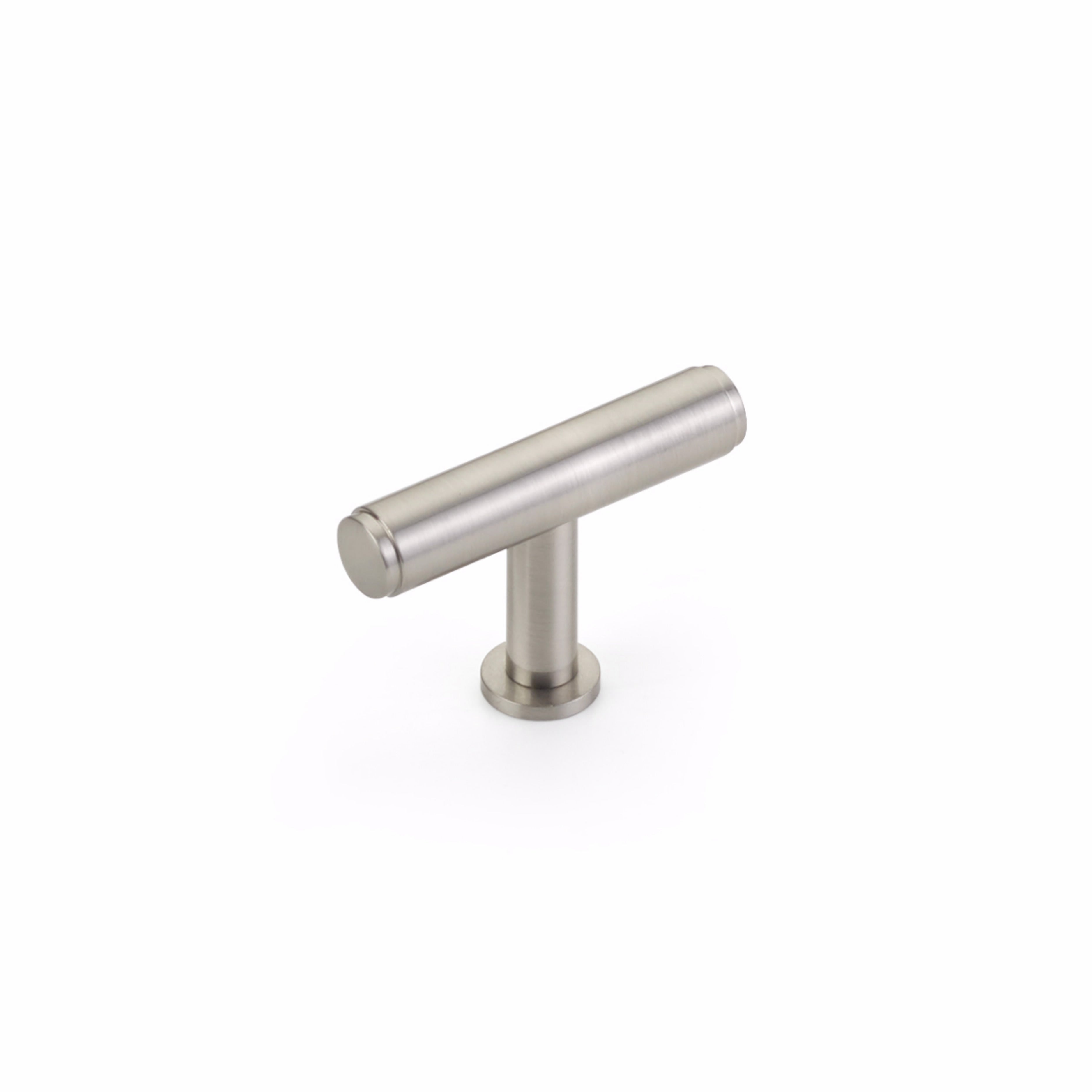 Schaub 5101-BN 2" Pub House T Cabinet Knob Brushed Nickel Finish Sparrow Supply